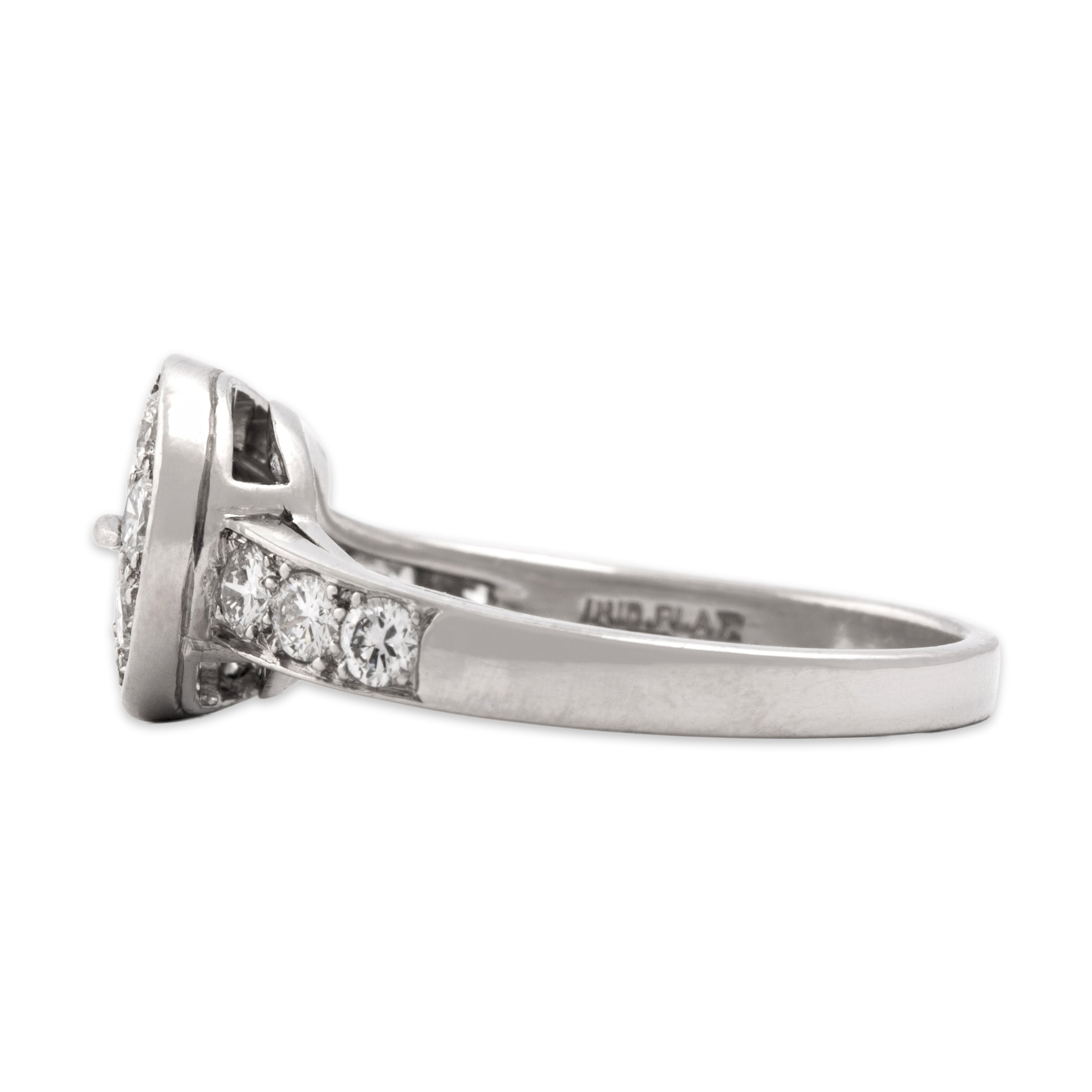 Vintage Platinum .57cttw Diamond Whimsical Wavy Swooping Buckle Ring - Side view
