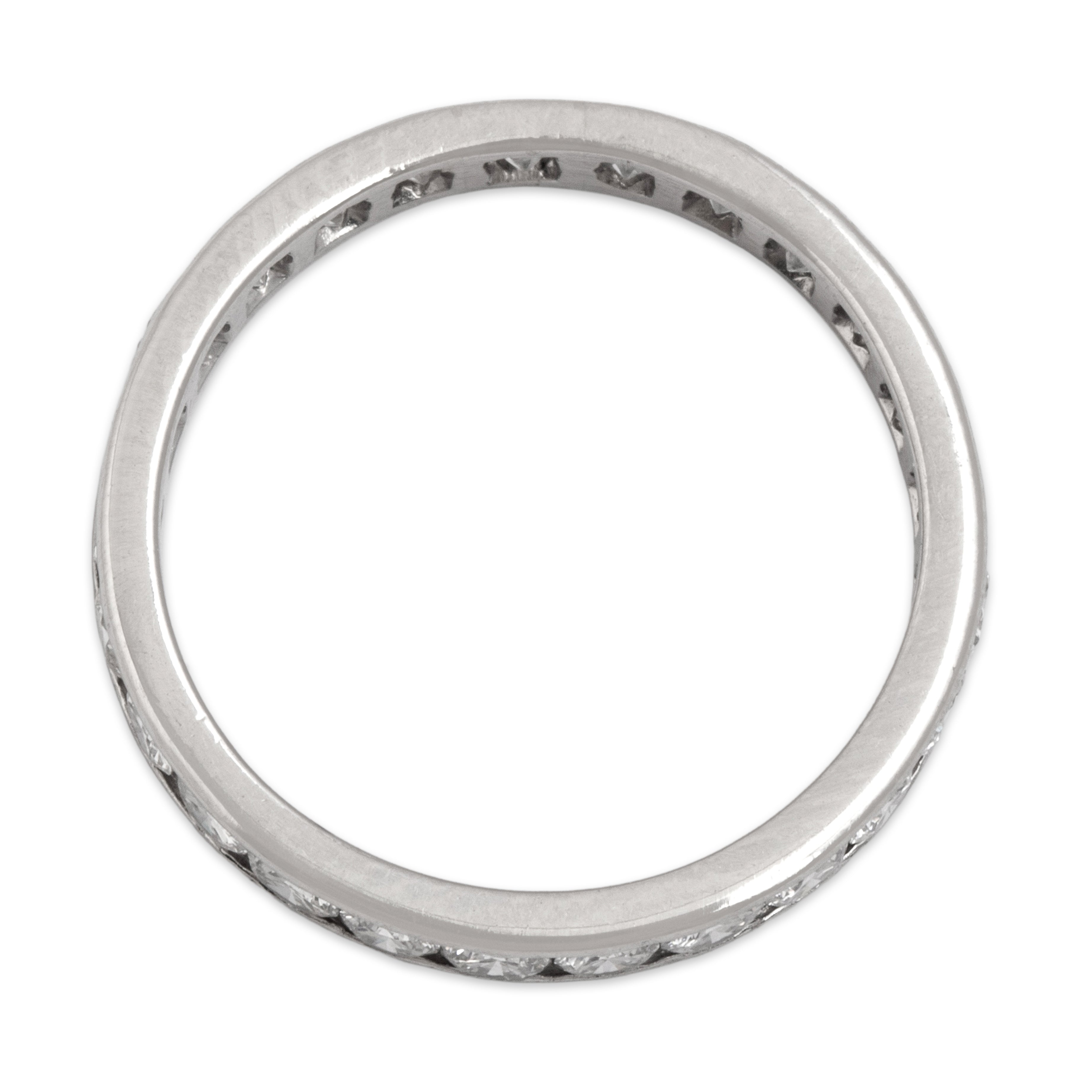 Vintage Platinum 1.07cttw Diamond Sleek Classic Channel Eternity Band Ring - detail view #1