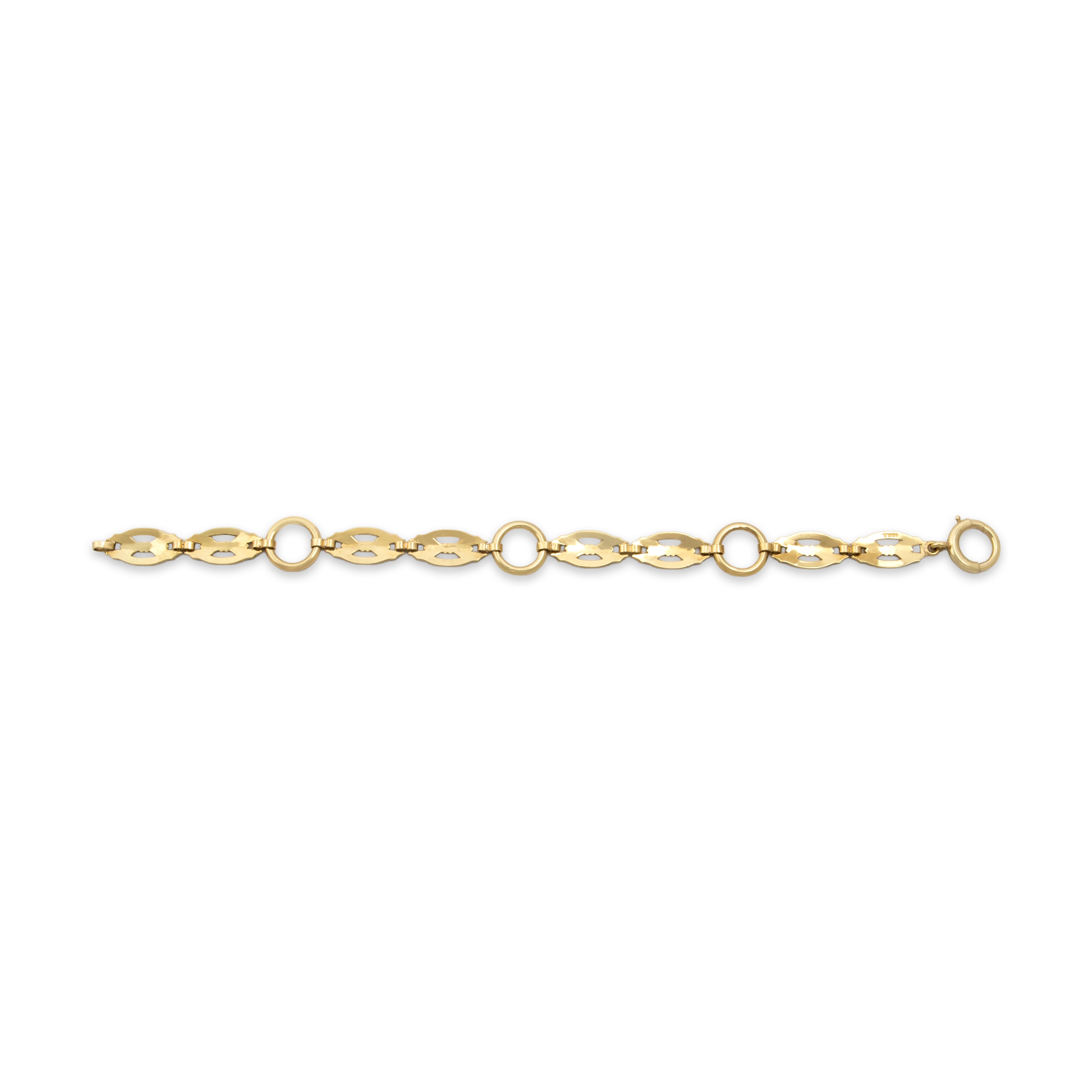 Antique 14k Yellow Gold Decorative Enamel Bracelet - Back view