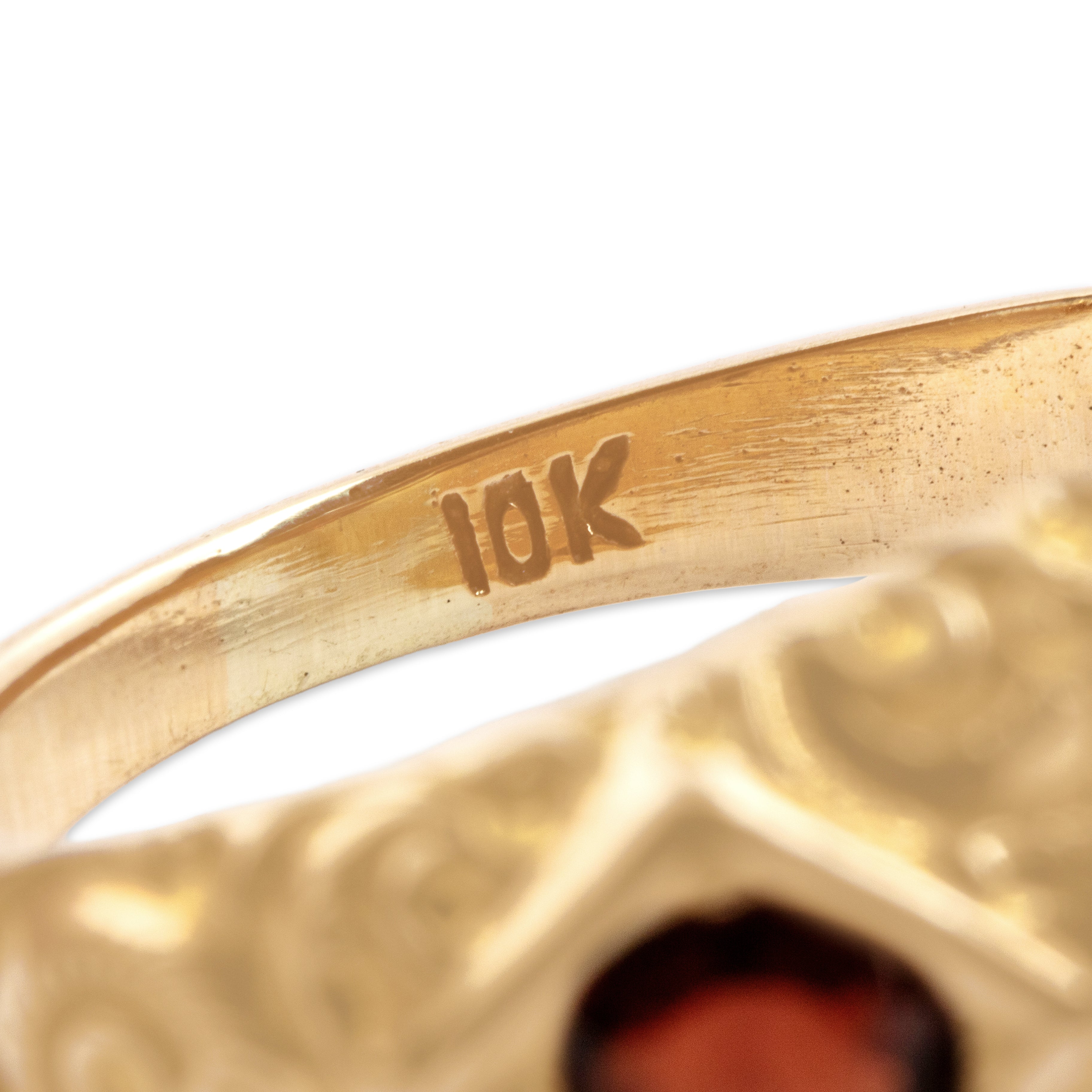 Antique Victorian 10k Rosy Yellow Gold .91cttw Garnet Incredible Ring 6.00