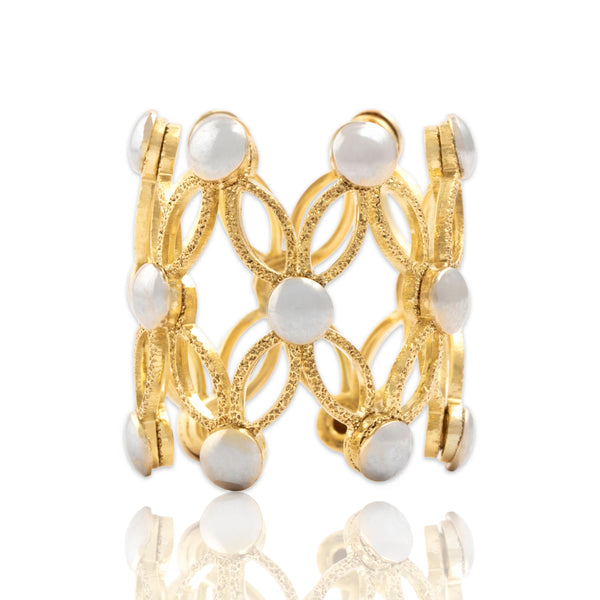 Vintage Italian 18k Yellow & White Gold Delightful Adjustable Articulating Ring