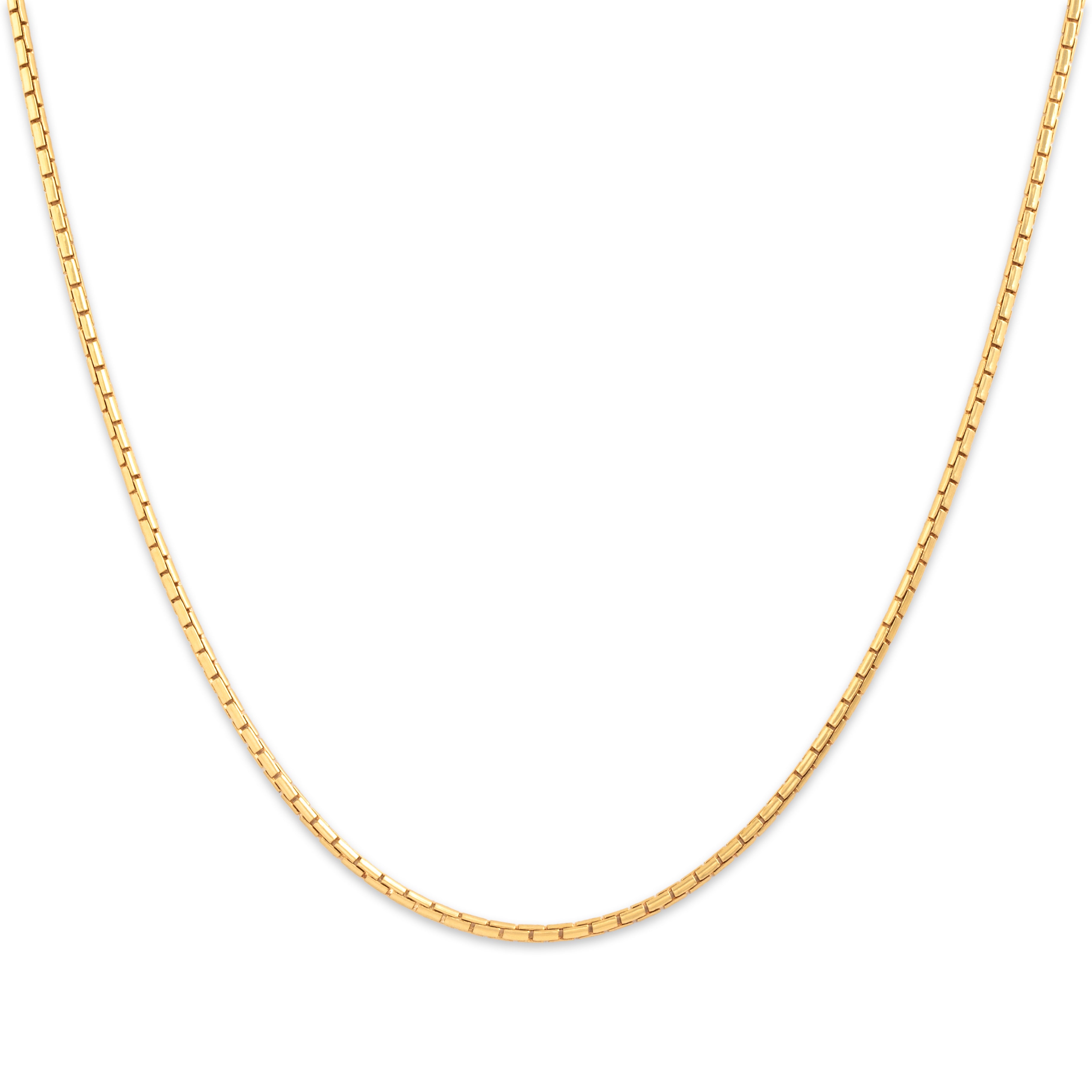 Vintage 18k Yellow Gold Sleek Round Snake 1.4mm Chain - detail view #1