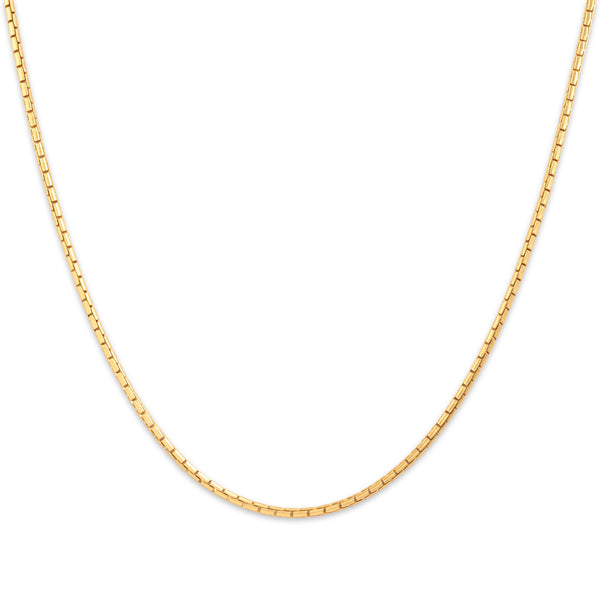 Vintage 18k Yellow Gold Sleek 1.4mm Cobra Chain 15.75