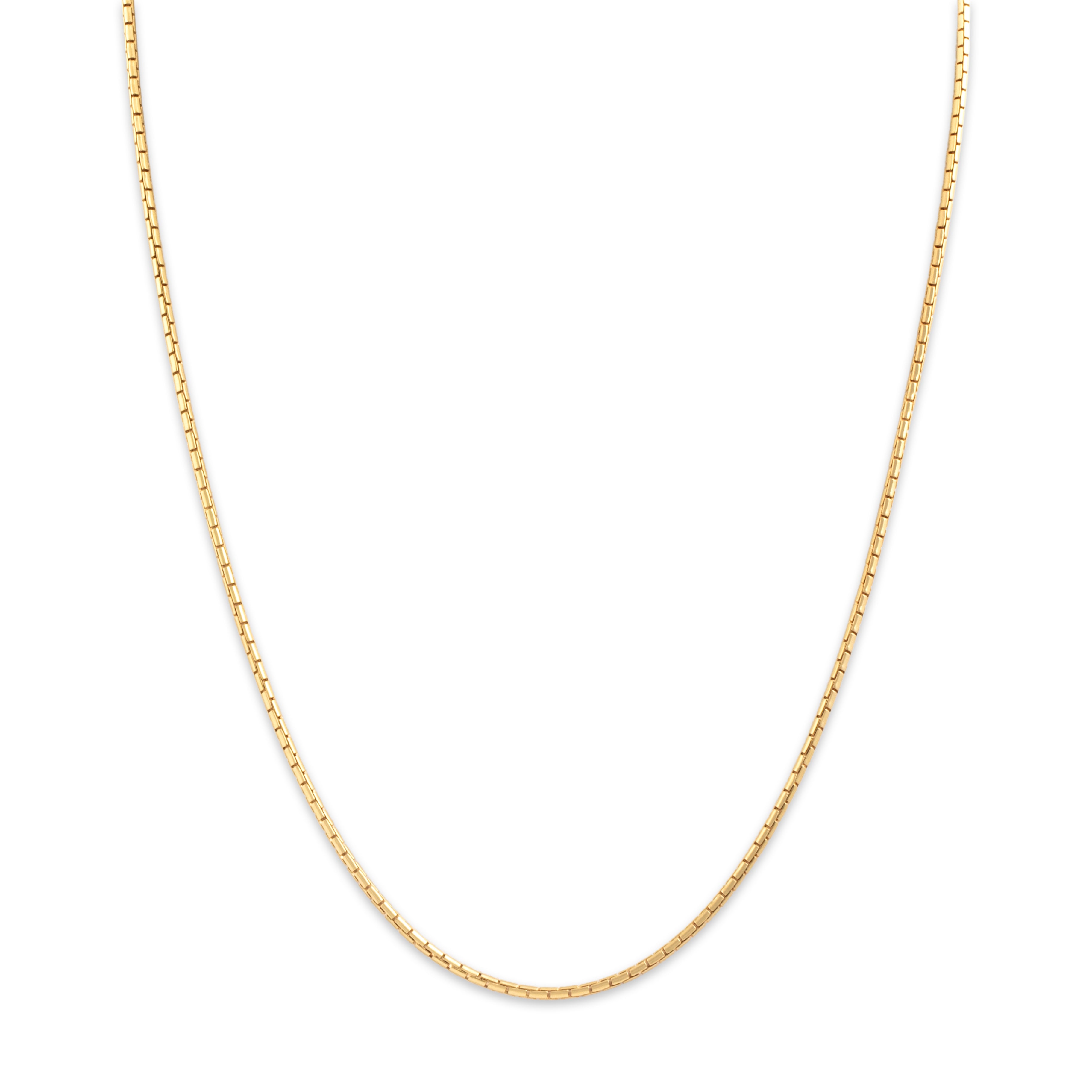 Vintage 18k Yellow Gold Sleek Round Snake 1.4mm Chain - Close-up view