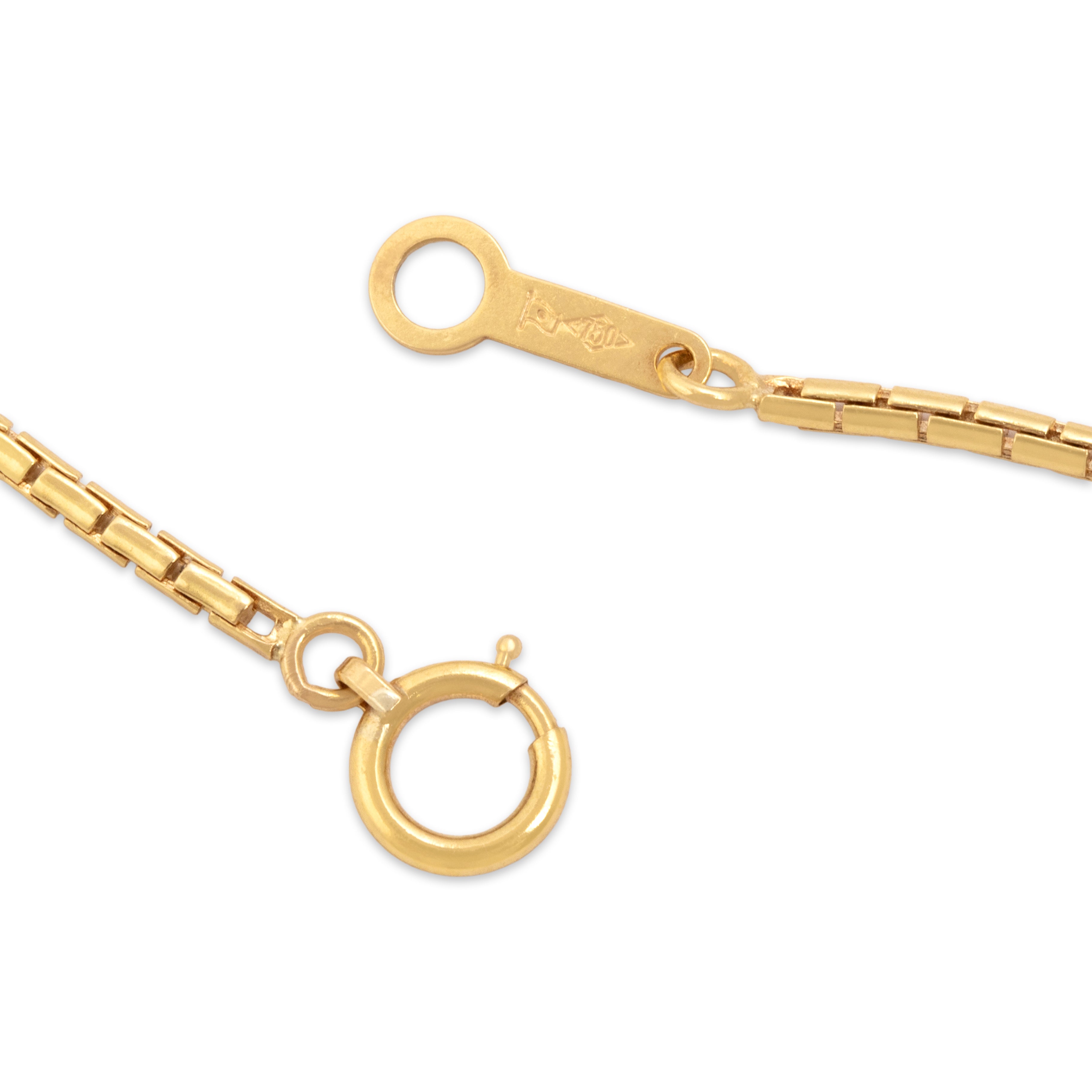 Vintage 18k Yellow Gold Sleek Round Snake 1.4mm Chain - clasp view