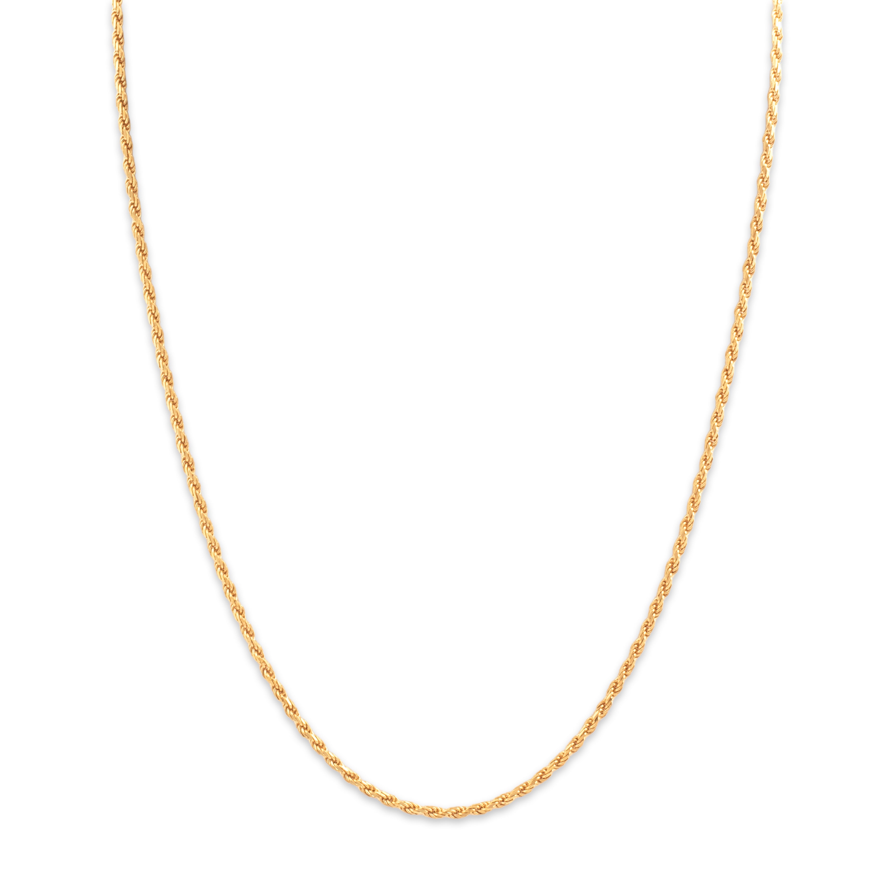 Vintage Italian 18k Yellow Gold Gleaming Twisted Rope 1.7mm Chain - detail view #1