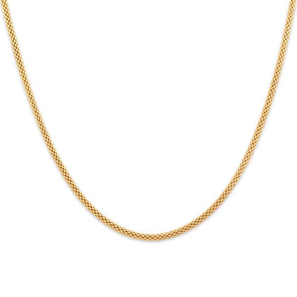 Vintage 18k Yellow Gold Chic Round 1.8mm Popcorn Chain 17.5