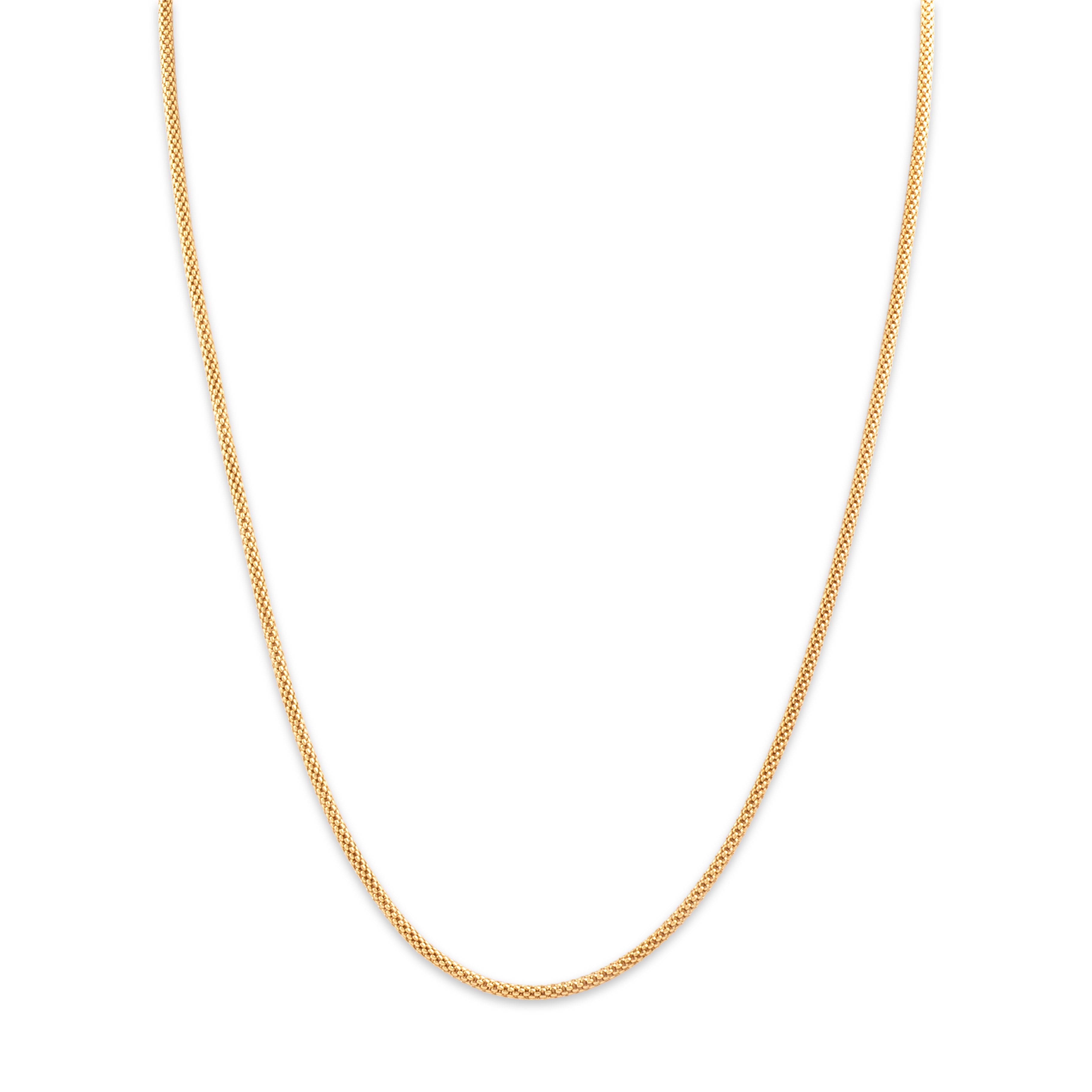 Vintage Lightweight 18k Yellow Gold Chic Round Mesh 1.85mm Chain - detail view #1