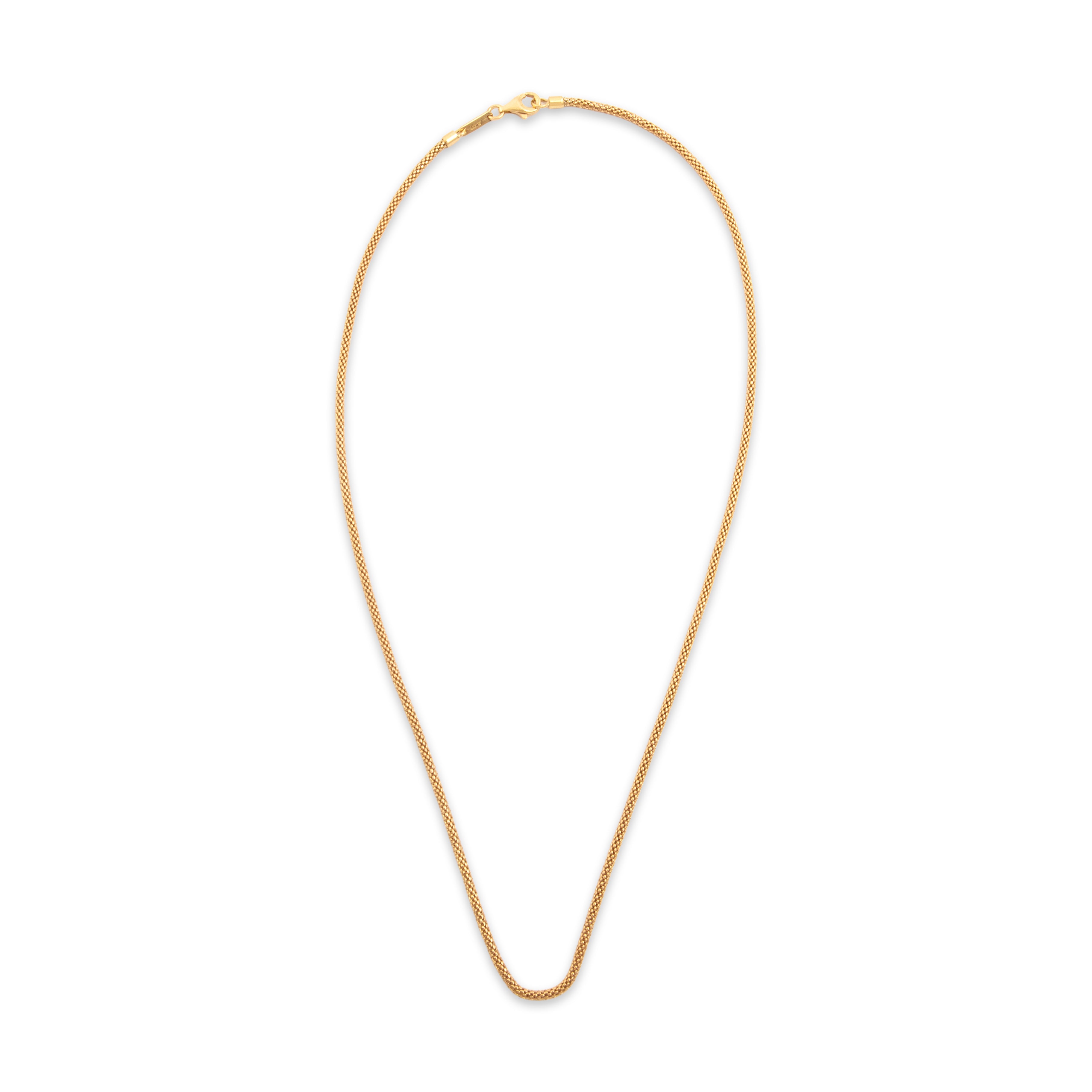 Vintage Lightweight 18k Yellow Gold Chic Round Mesh 1.85mm Chain - Overall view
