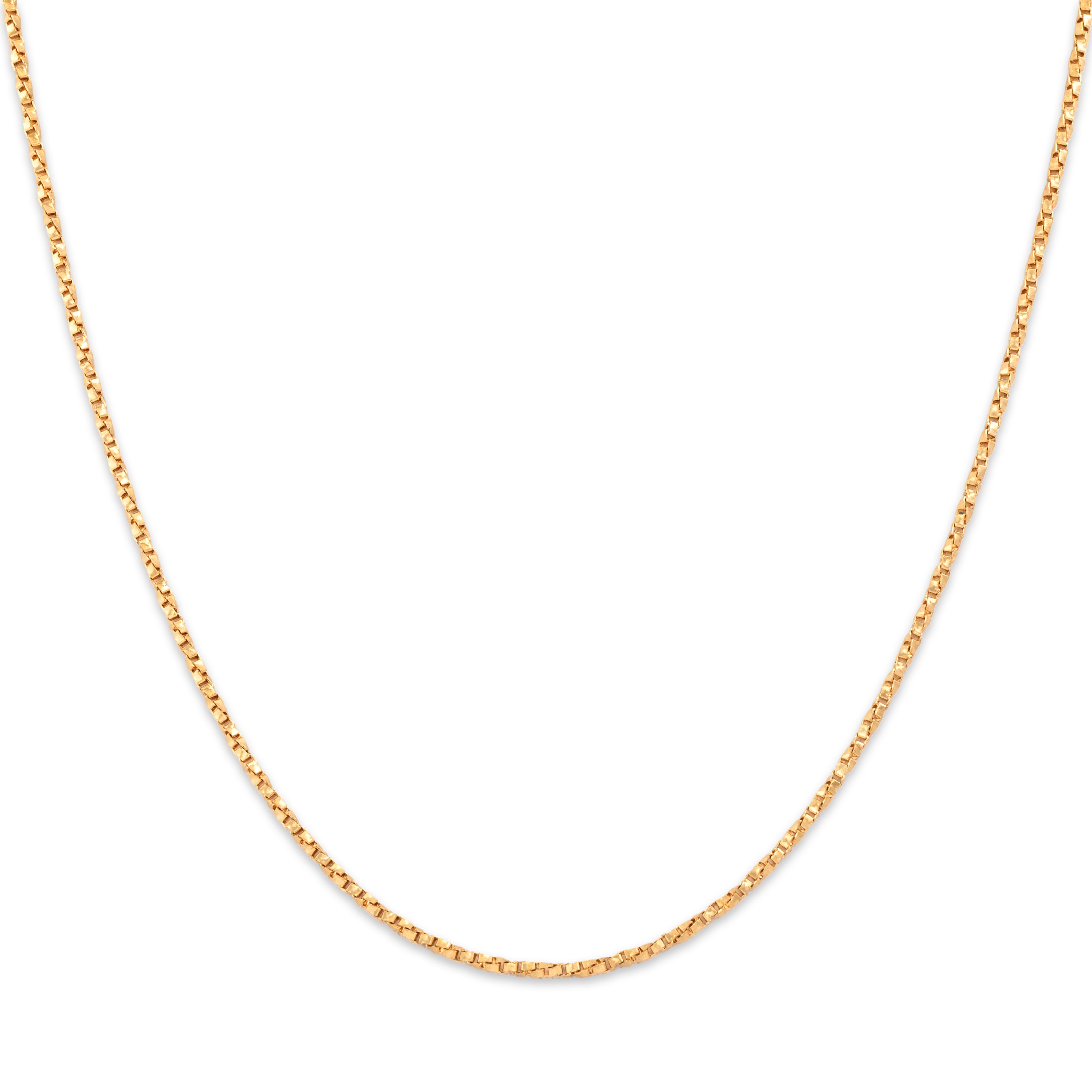 Vintage 18k Yellow Gold Shining Twisted 1.5mm Boxy Rope Chain - Close-up view