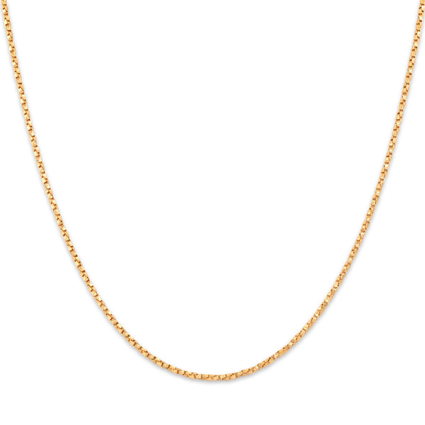 Vintage 18k Yellow Gold Shining Twisted 1.5mm Boxy Rope Chain 15.75
