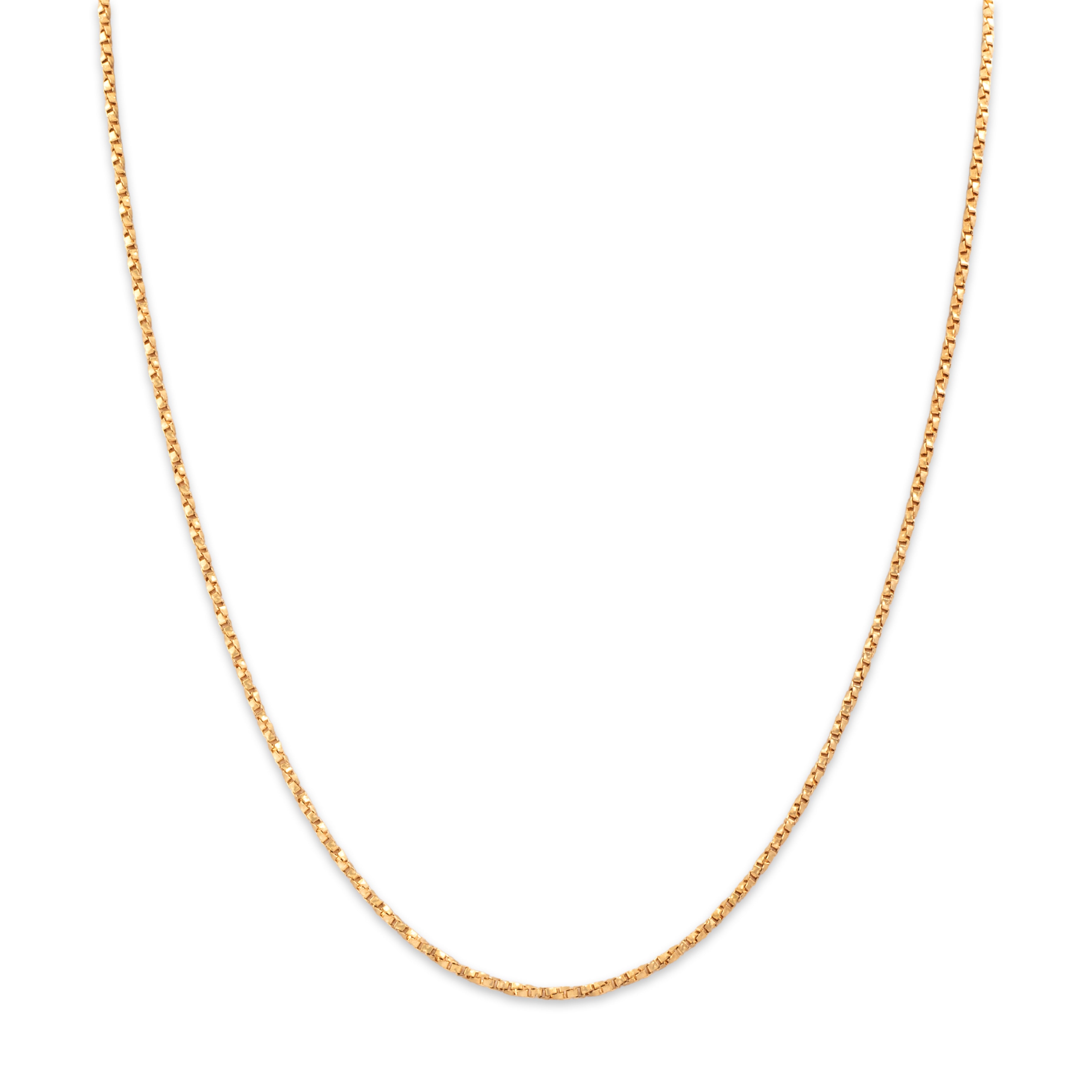 Vintage 18k Yellow Gold Shining Twisted 1.5mm Boxy Rope Chain - detail view #1