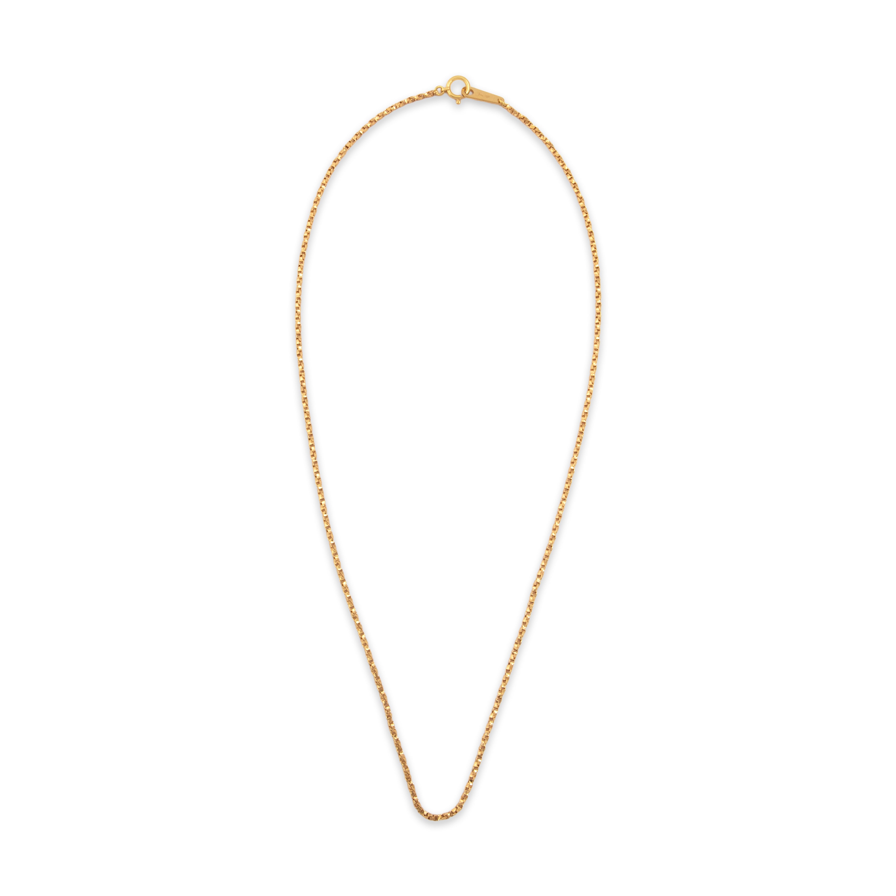 Vintage 18k Yellow Gold Shining Twisted 1.5mm Boxy Rope Chain - Overall view