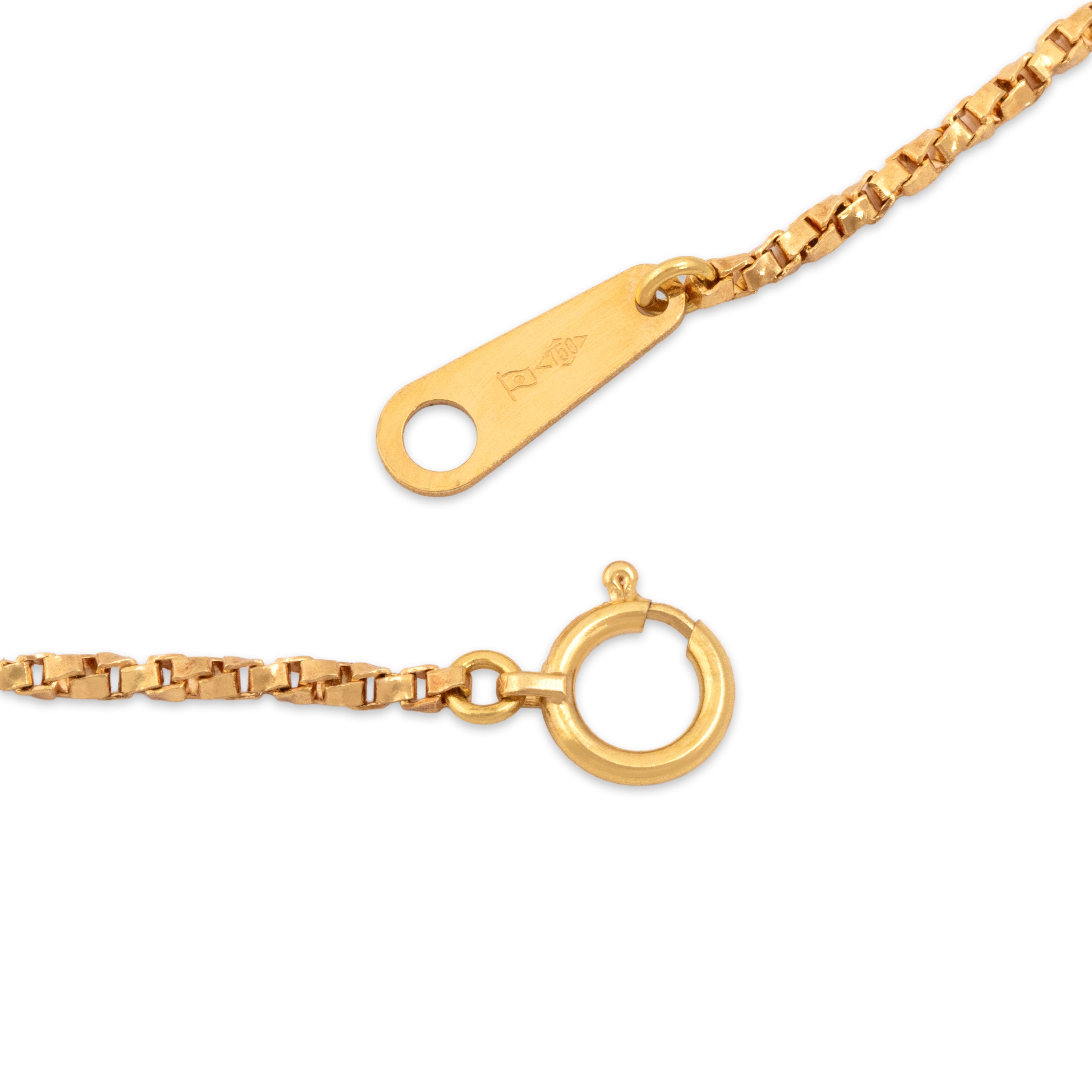 Vintage 18k Yellow Gold Shining Twisted 1.5mm Boxy Rope Chain - clasp view
