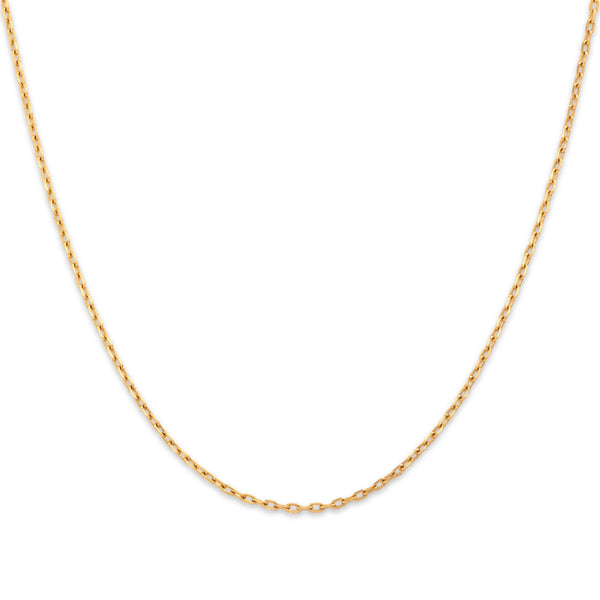 Vintage Italian 18k Yellow Gold Chic 1.35mm Cable Chain 18