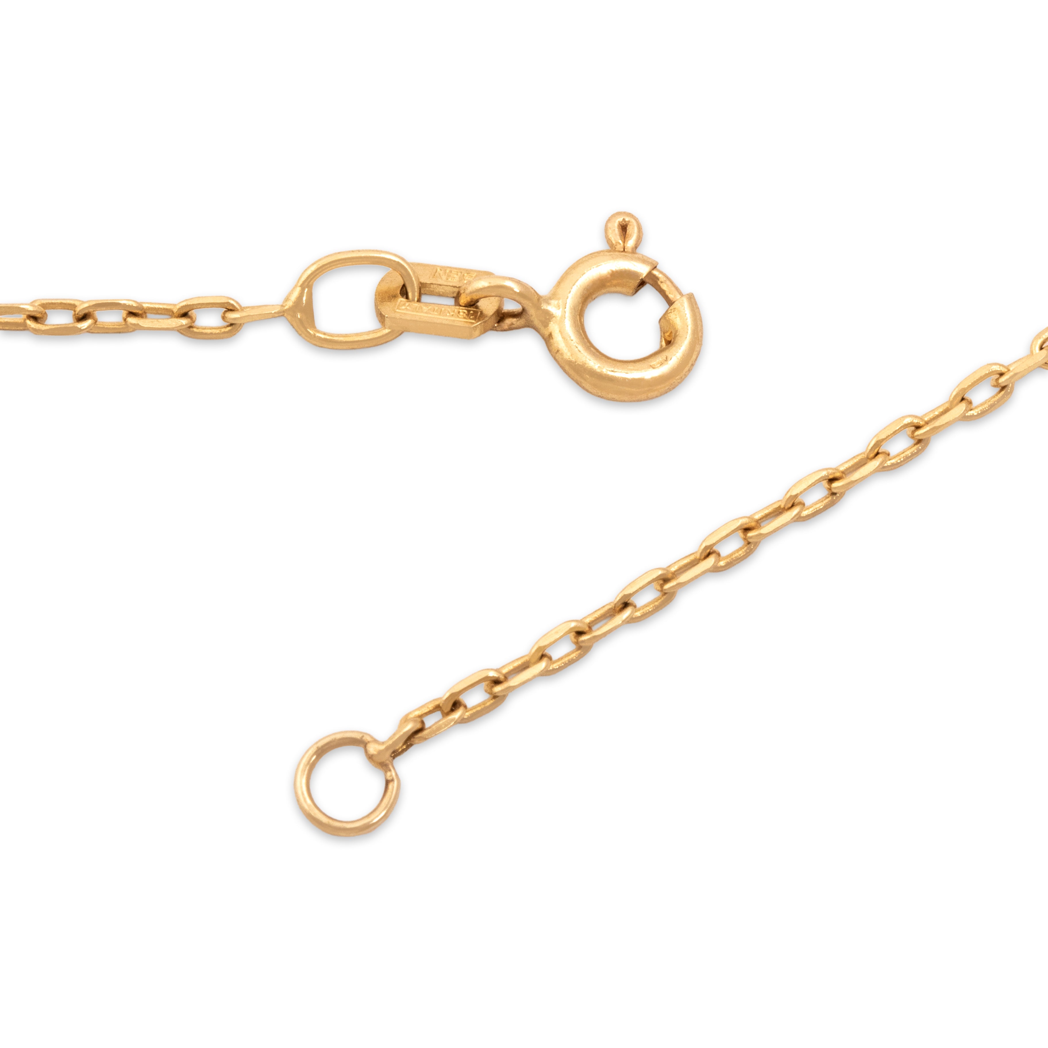 Vintage Italian 18k Yellow Gold Chic 1.35mm Cable Chain - clasp view