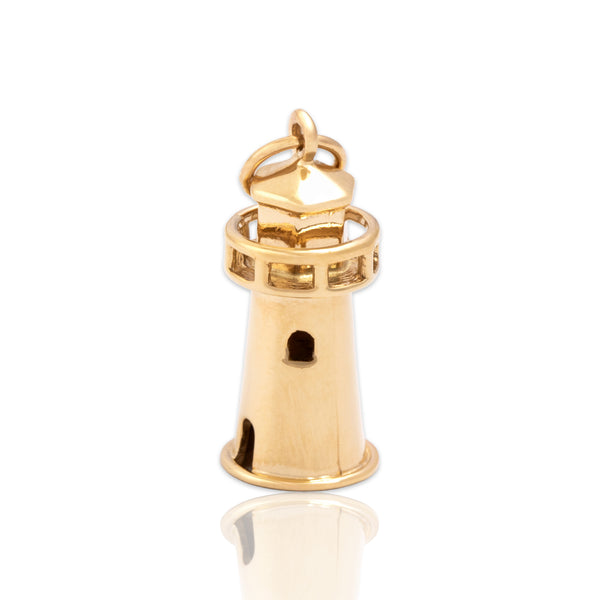 Vintage 14k Yellow Gold Charming Nautical Lighthouse Charm / Pendant