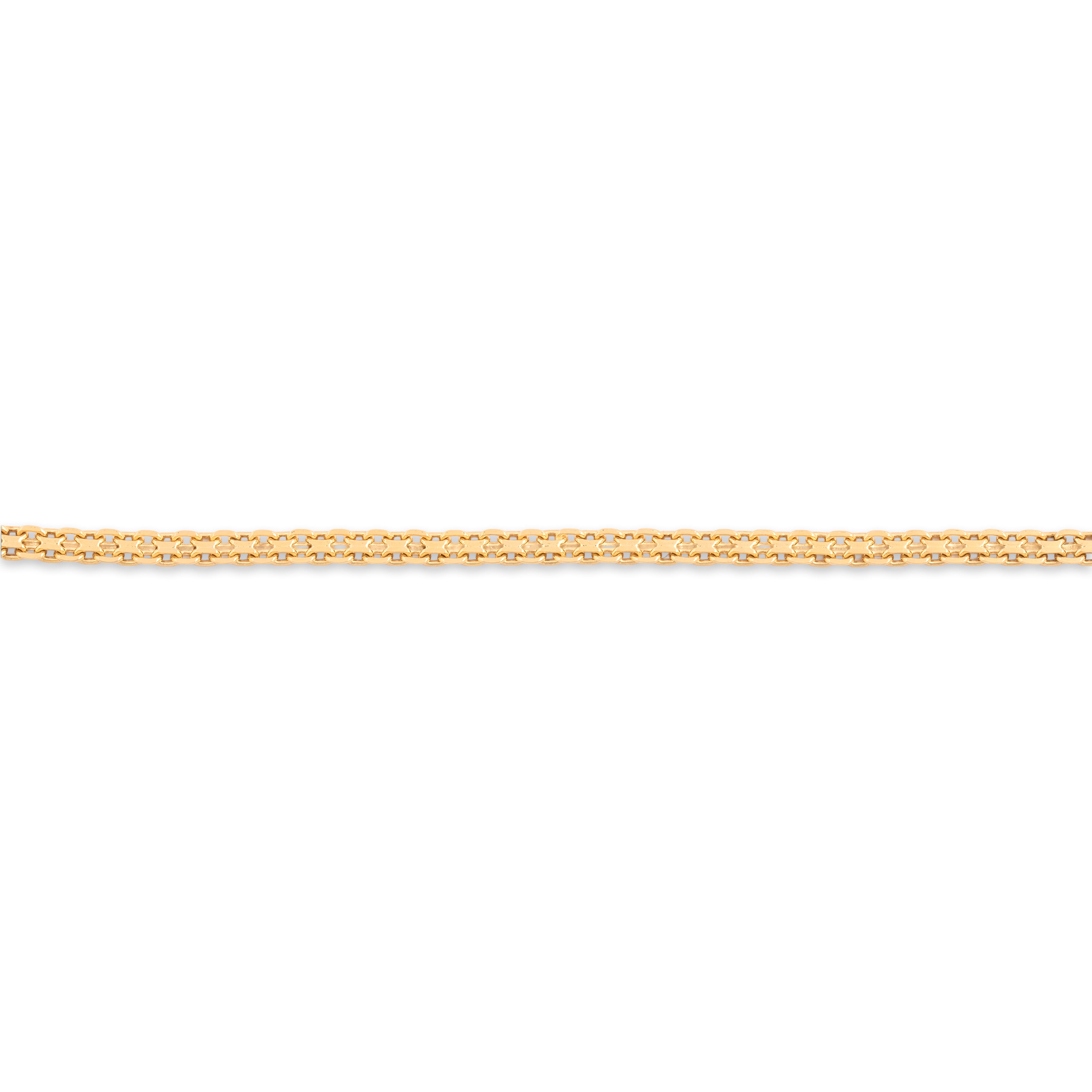 Vintage 14k Yellow Gold Flat Intricate Links Bracelet - detail view #1
