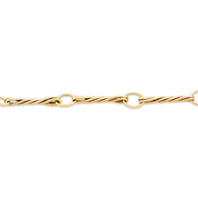 Vintage Italian 14k Yellow Gold Chic Twisting Link Bracelet 7"
