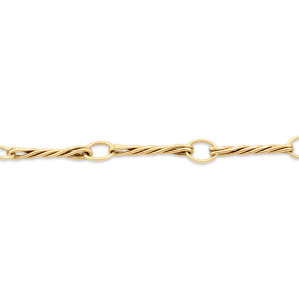 Vintage Italian 14k Yellow Gold Chic Twisting Link Bracelet 7