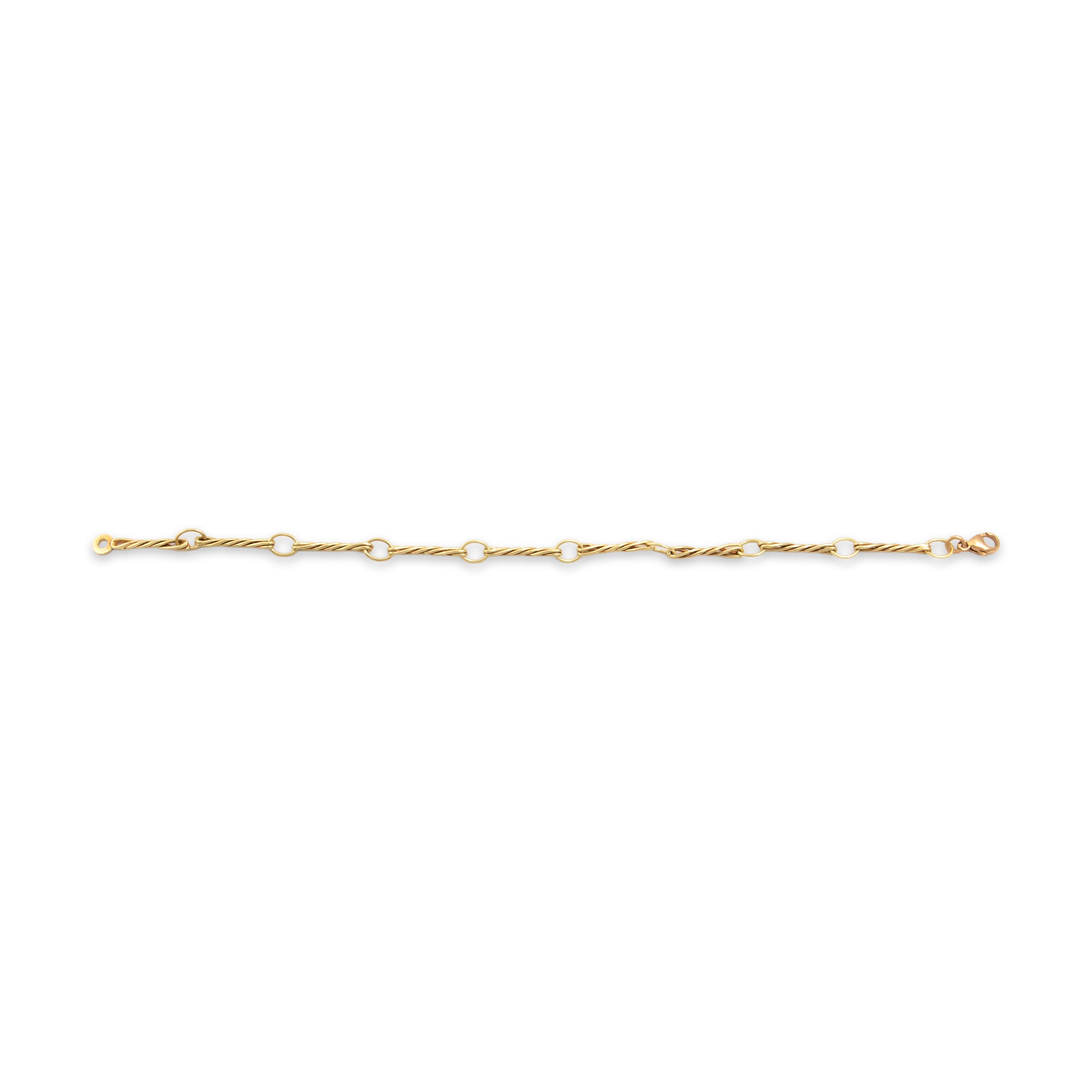 Vintage Italian 14k Yellow Gold Chic Twisting Link Bracelet - Overall view