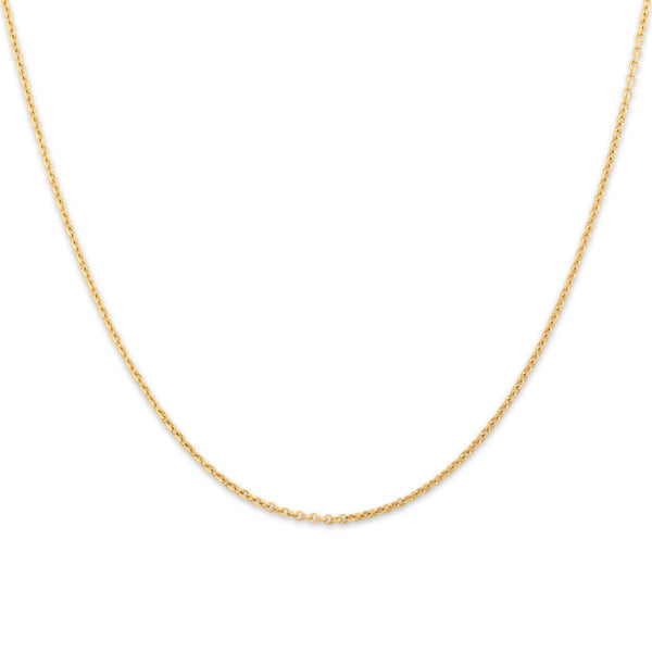 Vintage 14k Yellow Gold Delicate 1.2mm Cable Chain 16