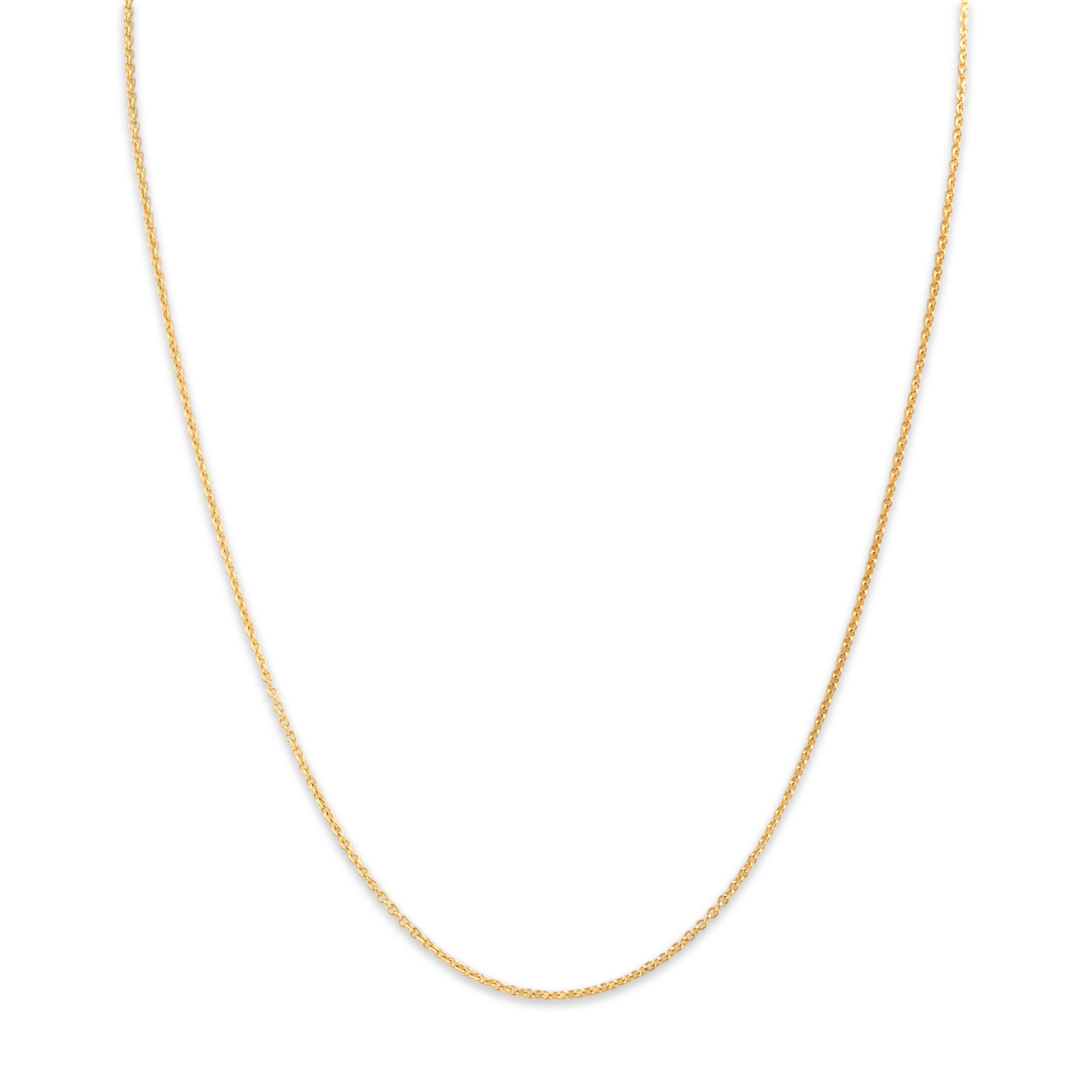 Vintage 14k Yellow Gold Delicate Cable 1.17mm Chain - Close-up view
