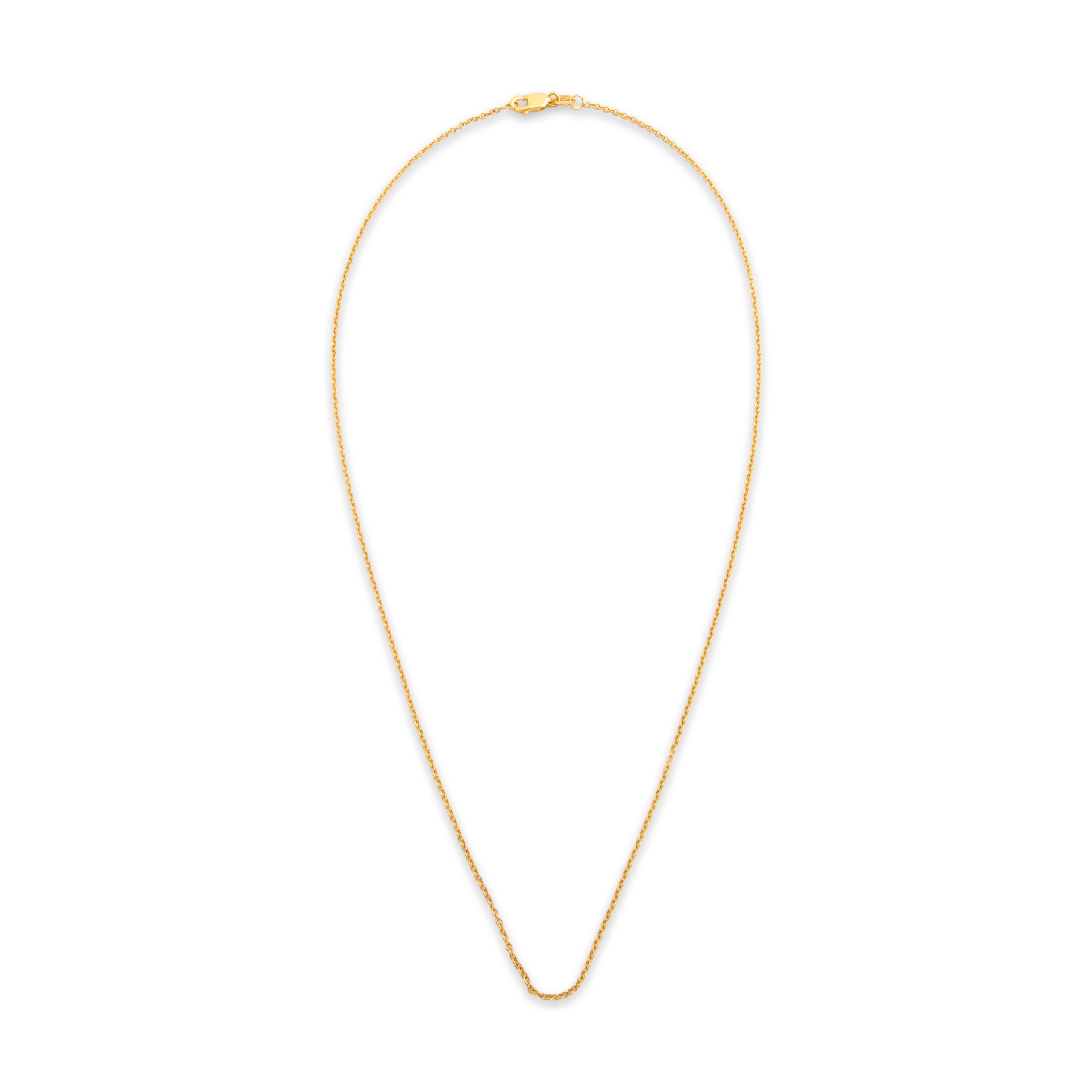 Vintage 14k Yellow Gold Delicate Cable 1.17mm Chain - Overall view