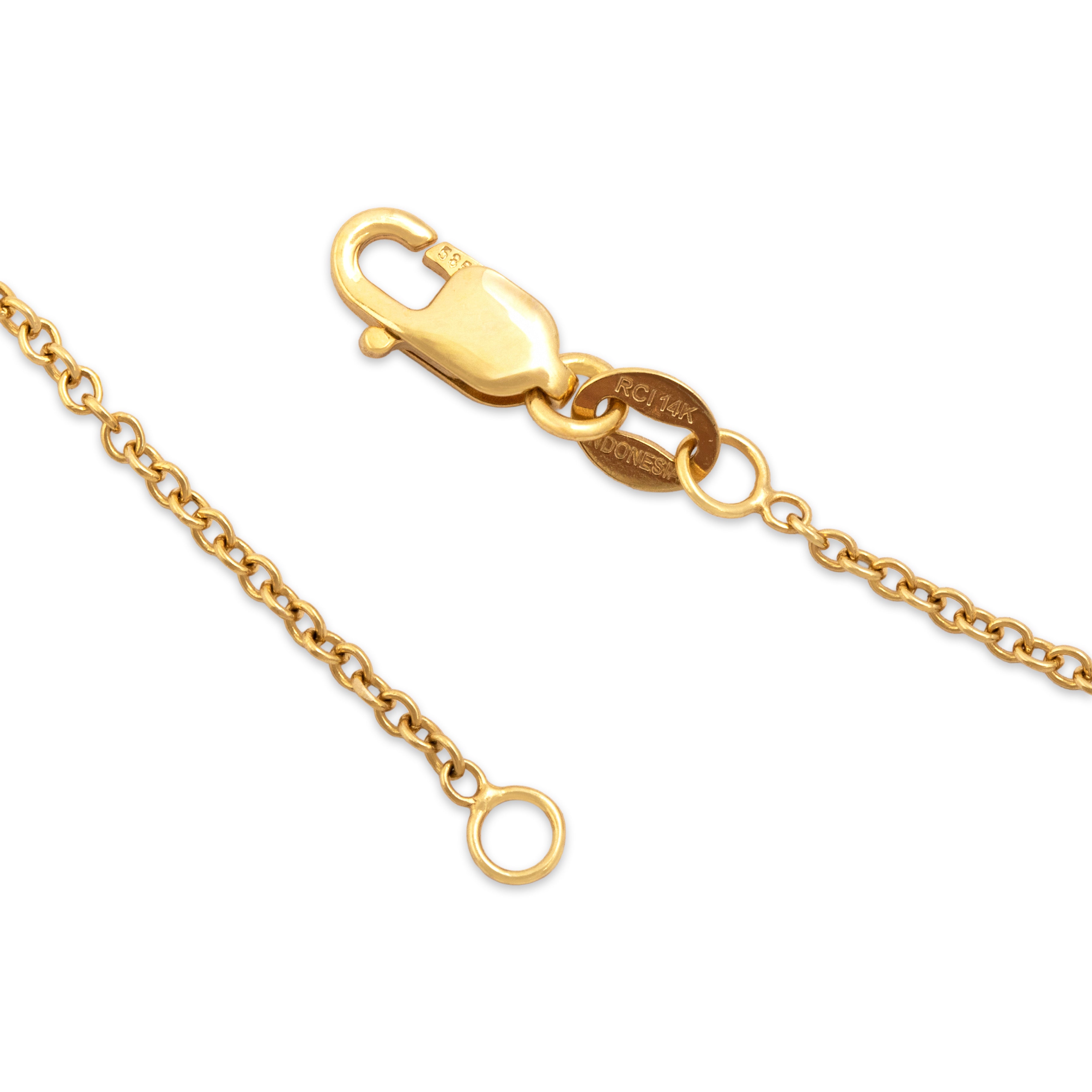 Vintage 14k Yellow Gold Delicate Cable 1.17mm Chain - clasp view