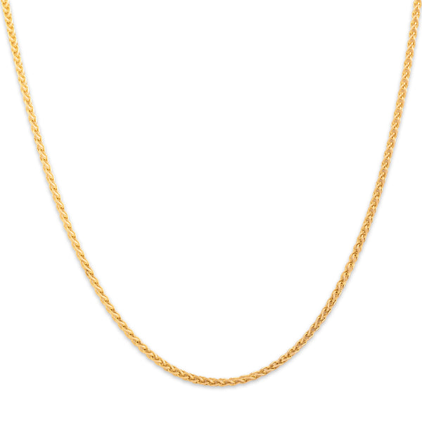 Vintage Italian 14k Yellow Gold Sophisticated 1.7mm Wheat Chain 20.25