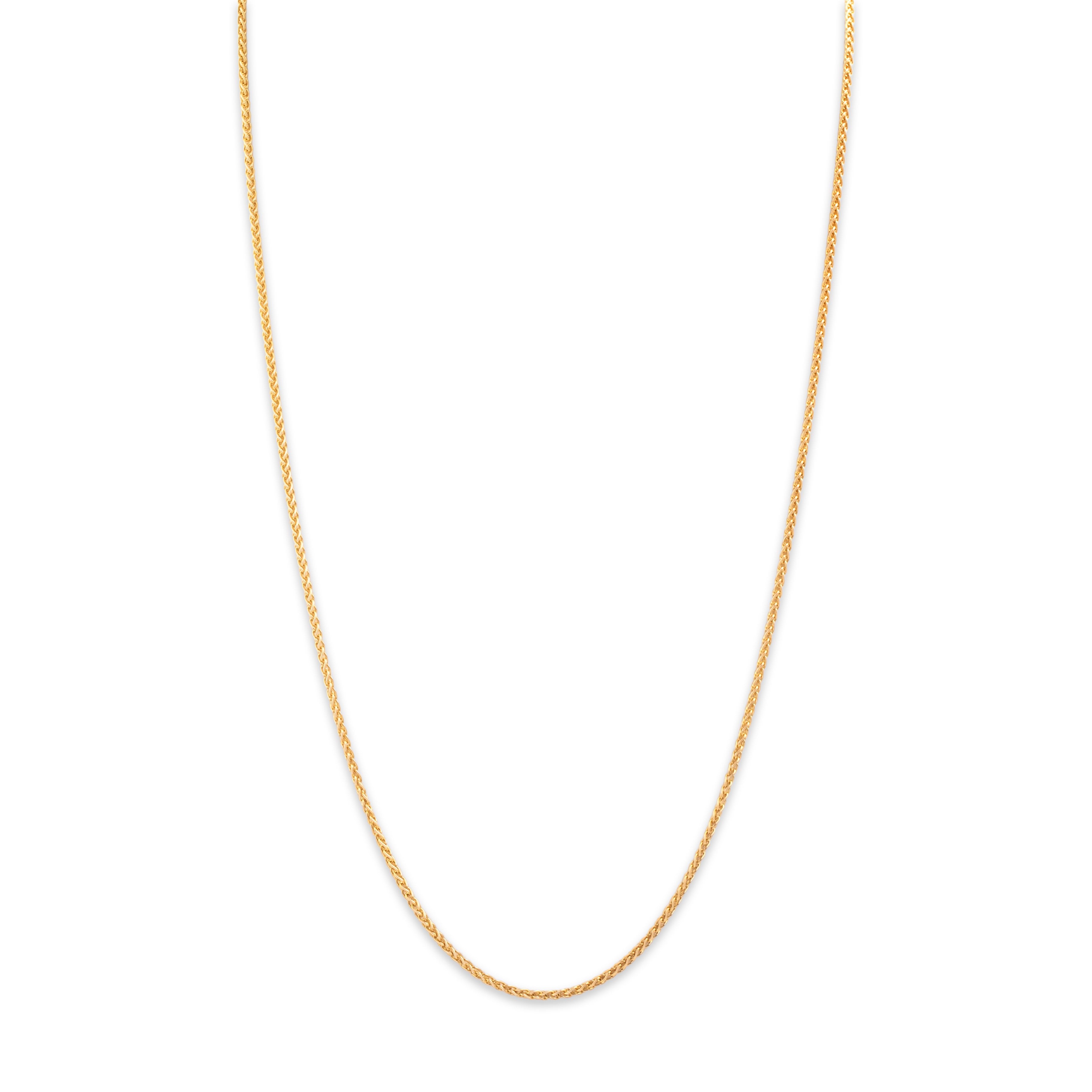 Vintage Italian 14k Yellow Gold Sophisticated Foxtail 1.7mm Chain - Close-up view