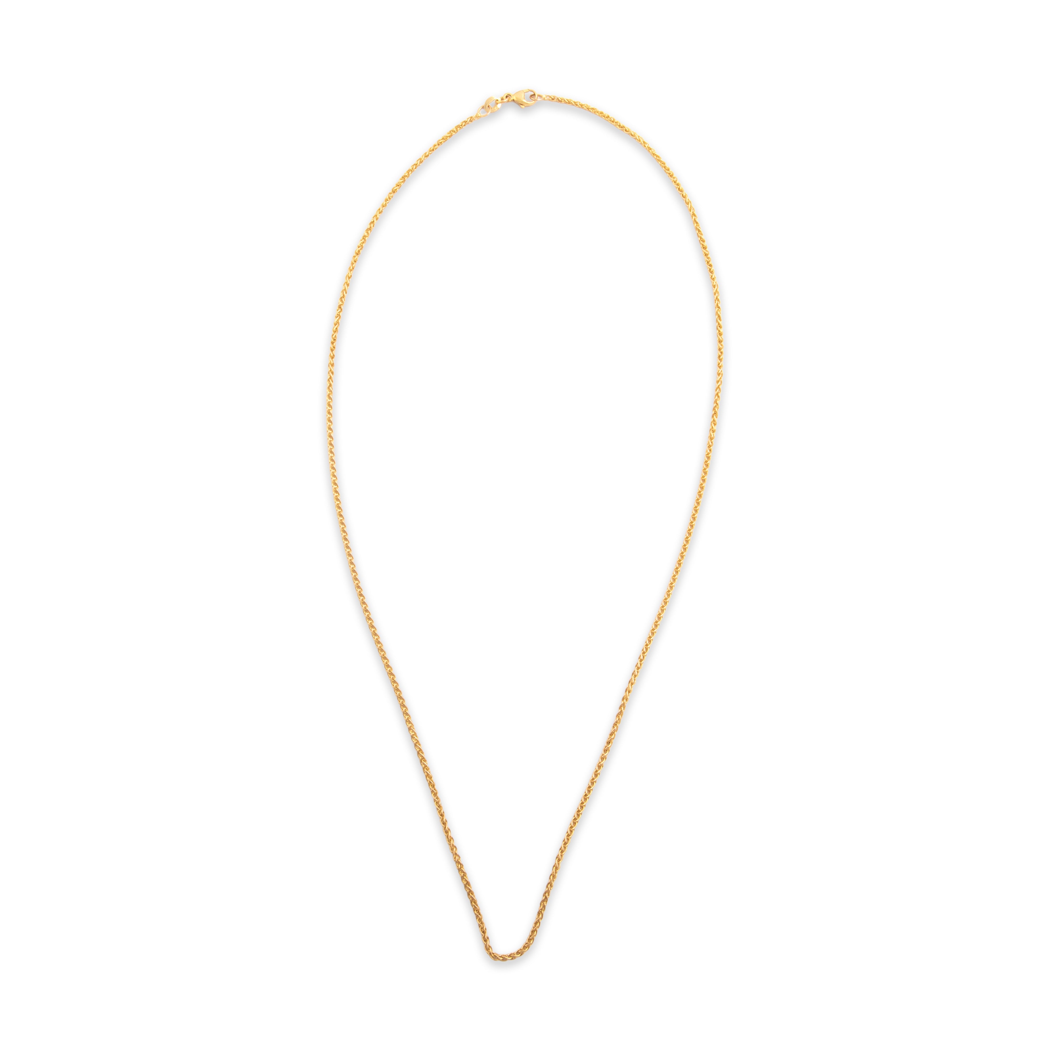 Vintage Italian 14k Yellow Gold Sophisticated Foxtail 1.7mm Chain - Overall view