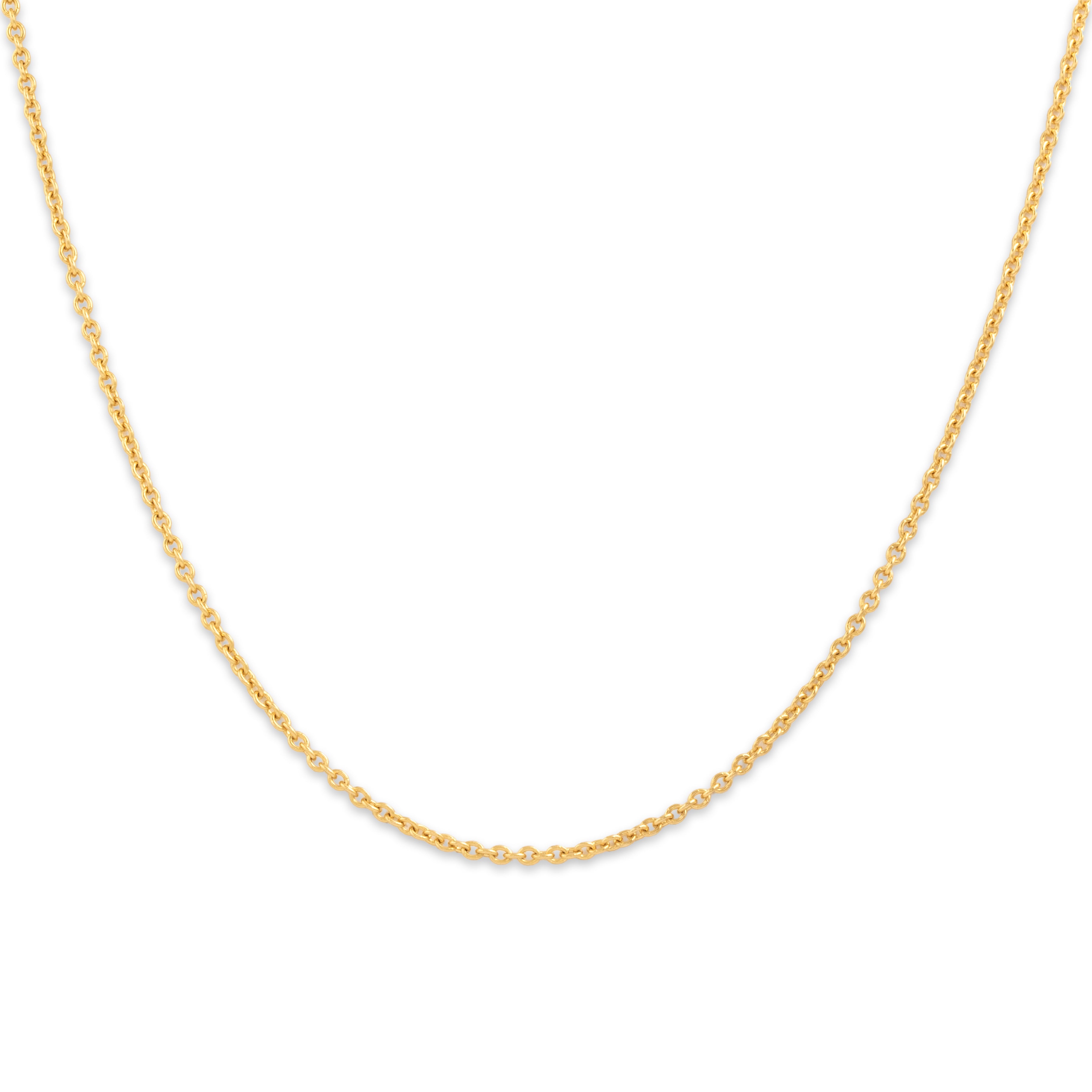 Vintage 14k Yellow Gold Sleek Cable Link 1mm (At Chain) Chain - detail view #1