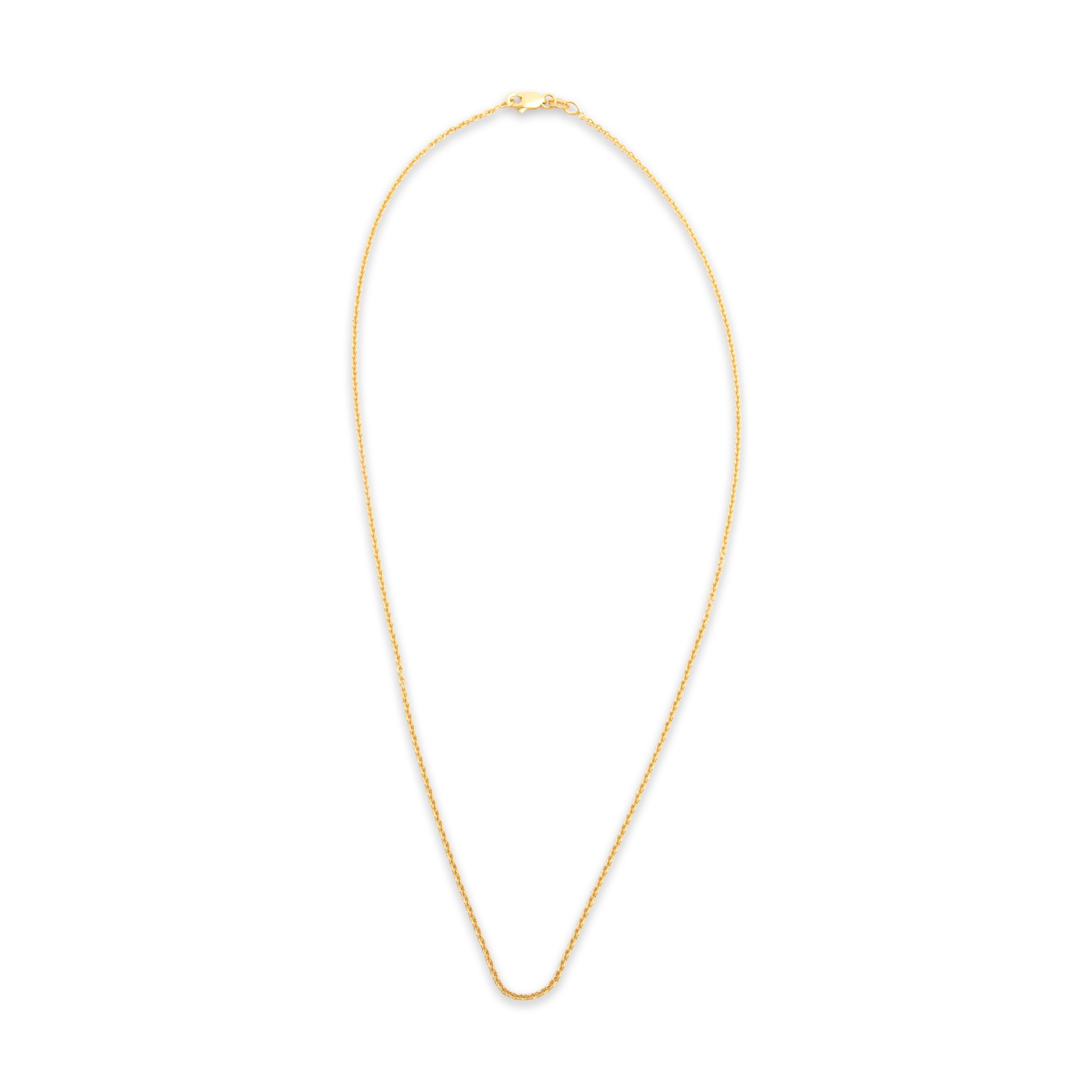 Vintage 14k Yellow Gold Sleek Cable Link 1mm (At Chain) Chain - Overall view