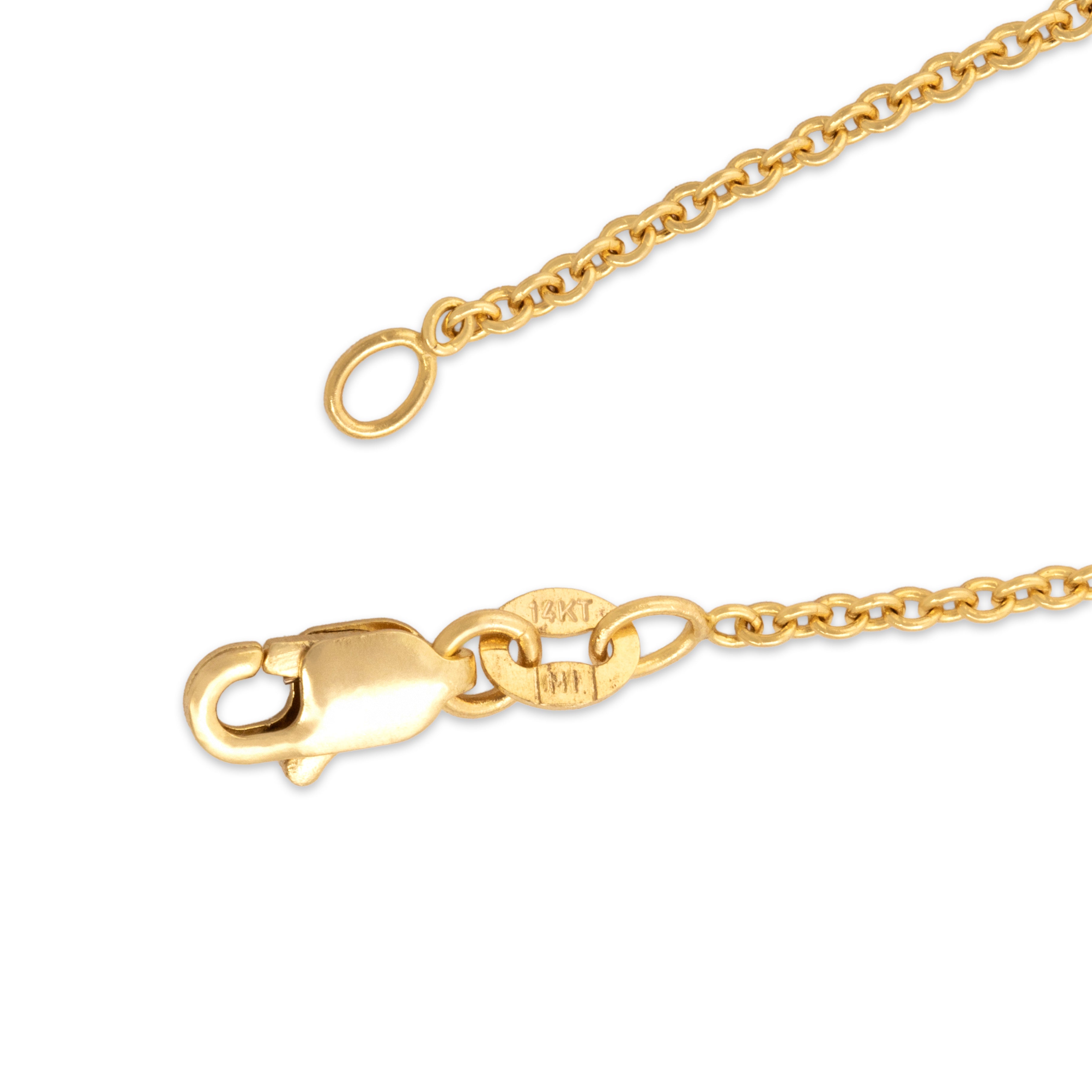 Vintage 14k Yellow Gold Sleek Cable Link 1mm (At Chain) Chain - clasp view