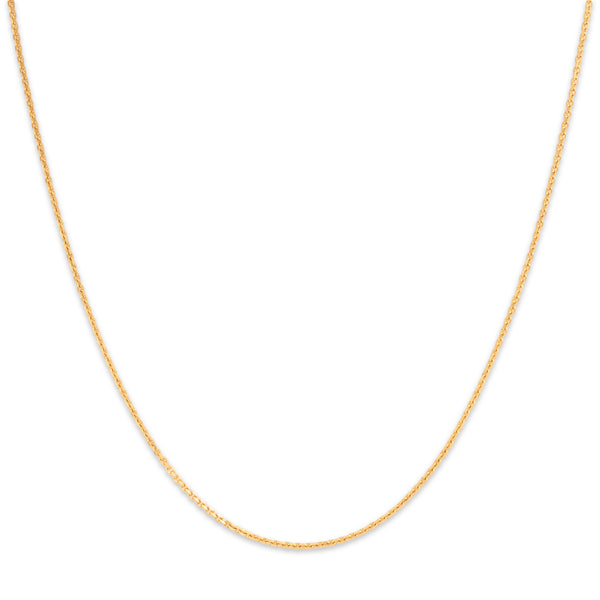 Vintage 14k Yellow Gold Delicate .8mm Cable Chain 16