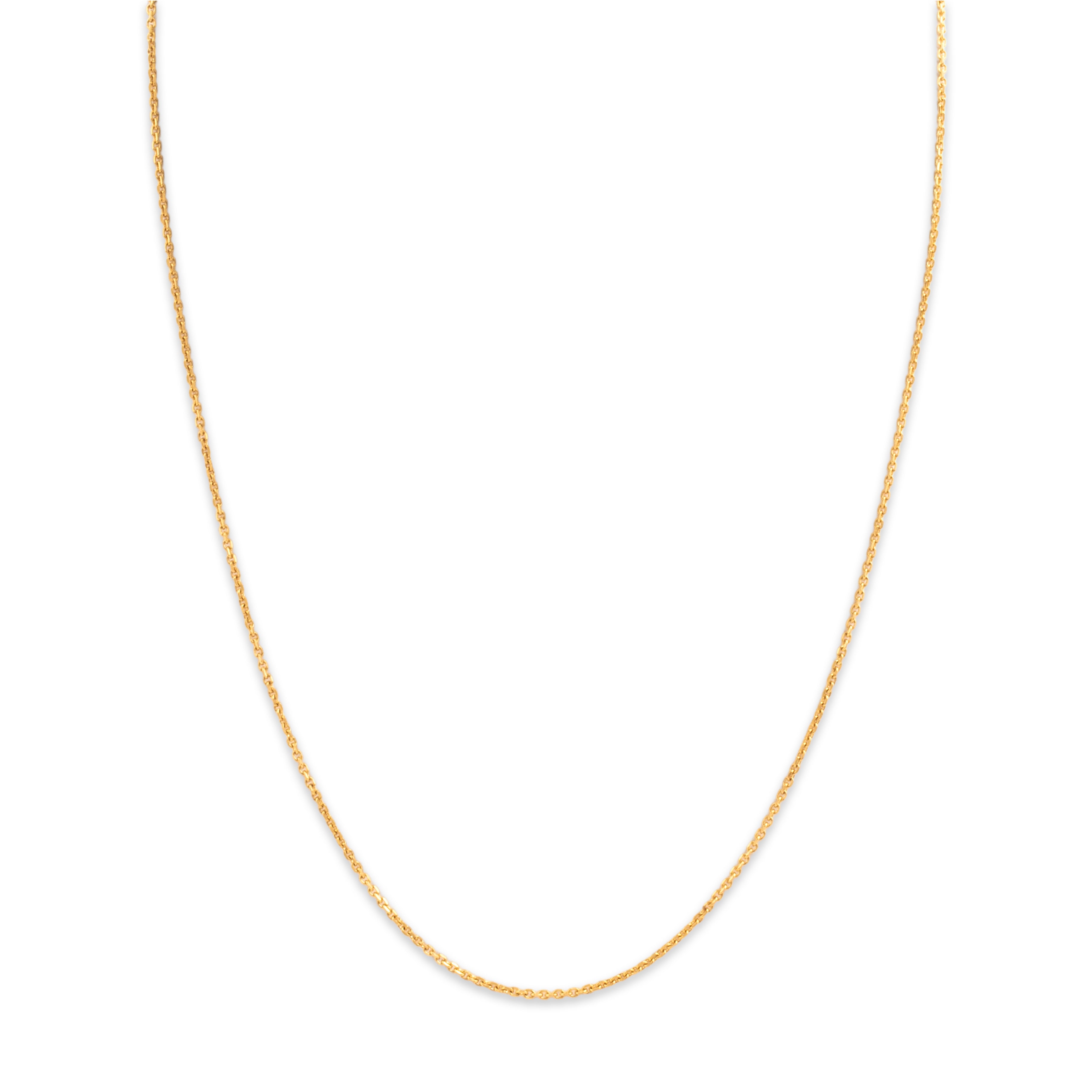 Vintage 14k Yellow Gold Cable Link .8mm (At Chain) Chain - Close-up view