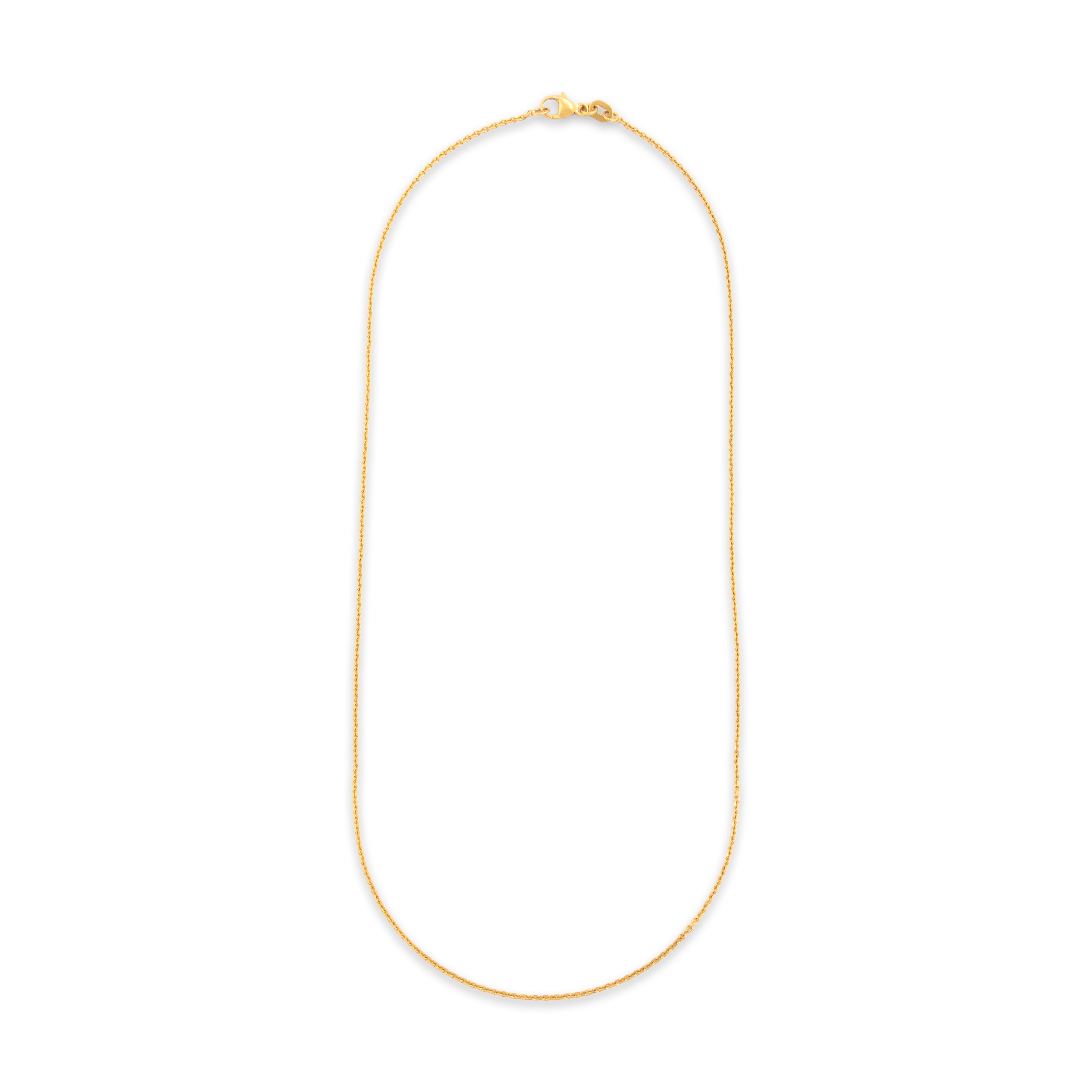 Vintage 14k Yellow Gold Cable Link .8mm (At Chain) Chain - Overall view