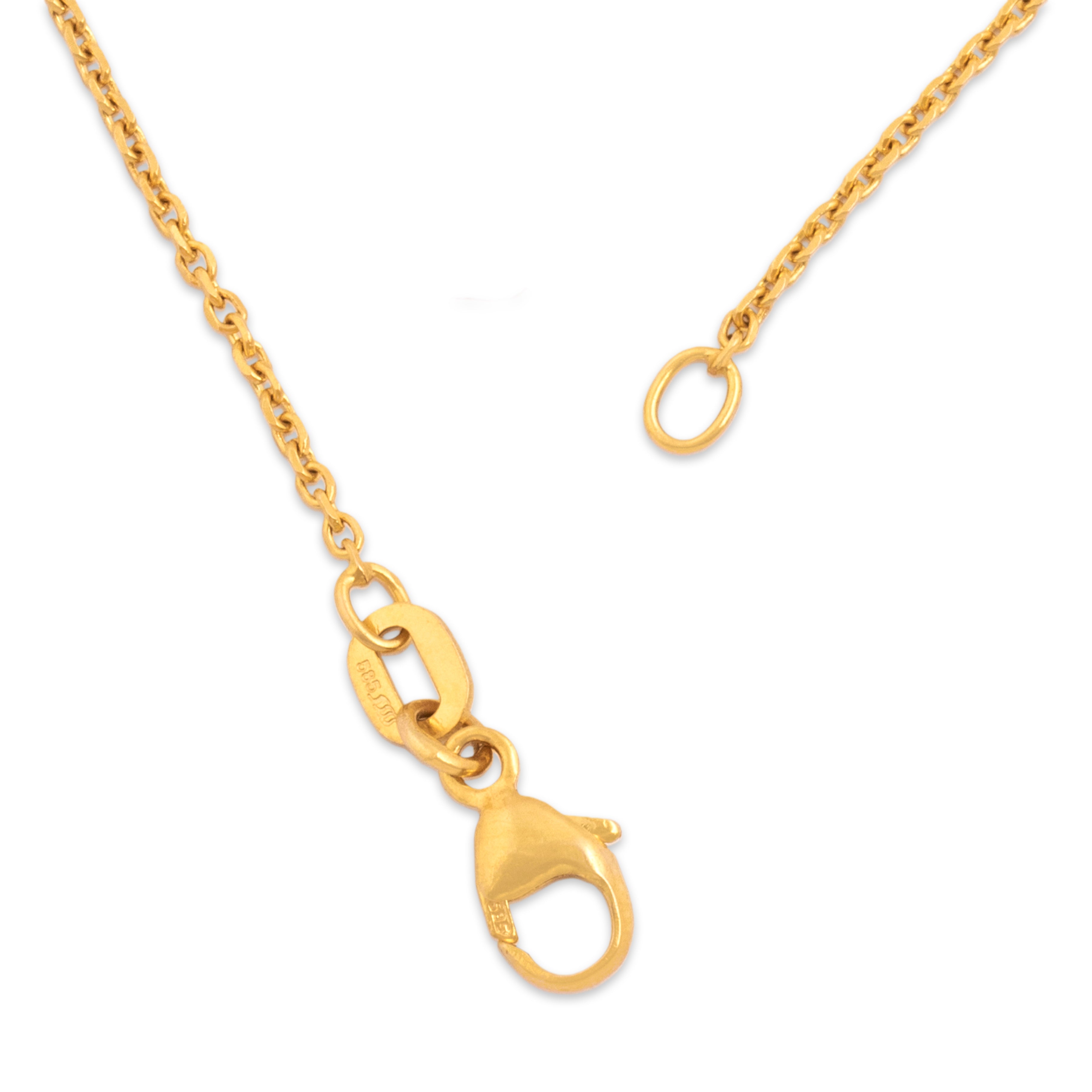 Vintage 14k Yellow Gold Cable Link .8mm (At Chain) Chain - clasp view