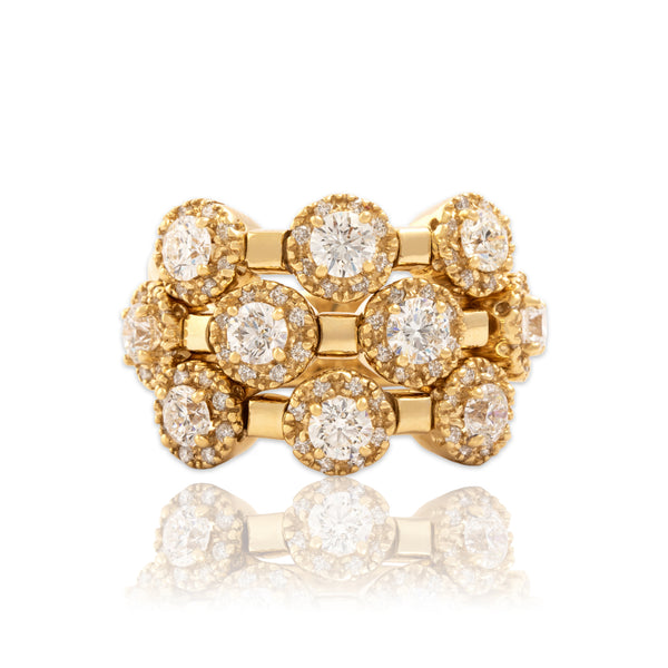 Vintage Sonia B 14k Yellow Gold 2.39cttw Diamond Substantial Flexible Ring 6.00
