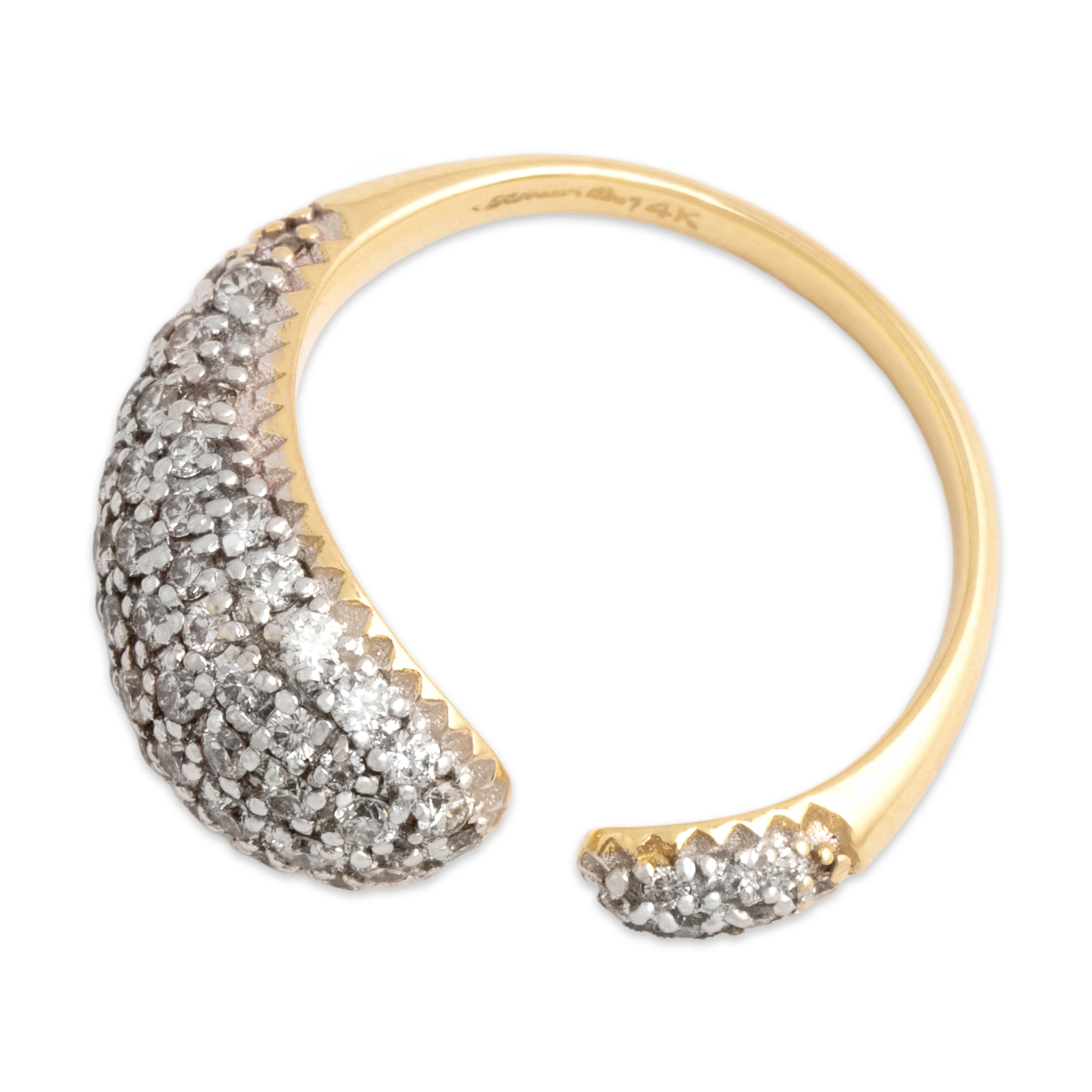 Estate 14k Yellow Gold .73cttw Diamond Open Pavã© Organic Dome Ring - Overall view