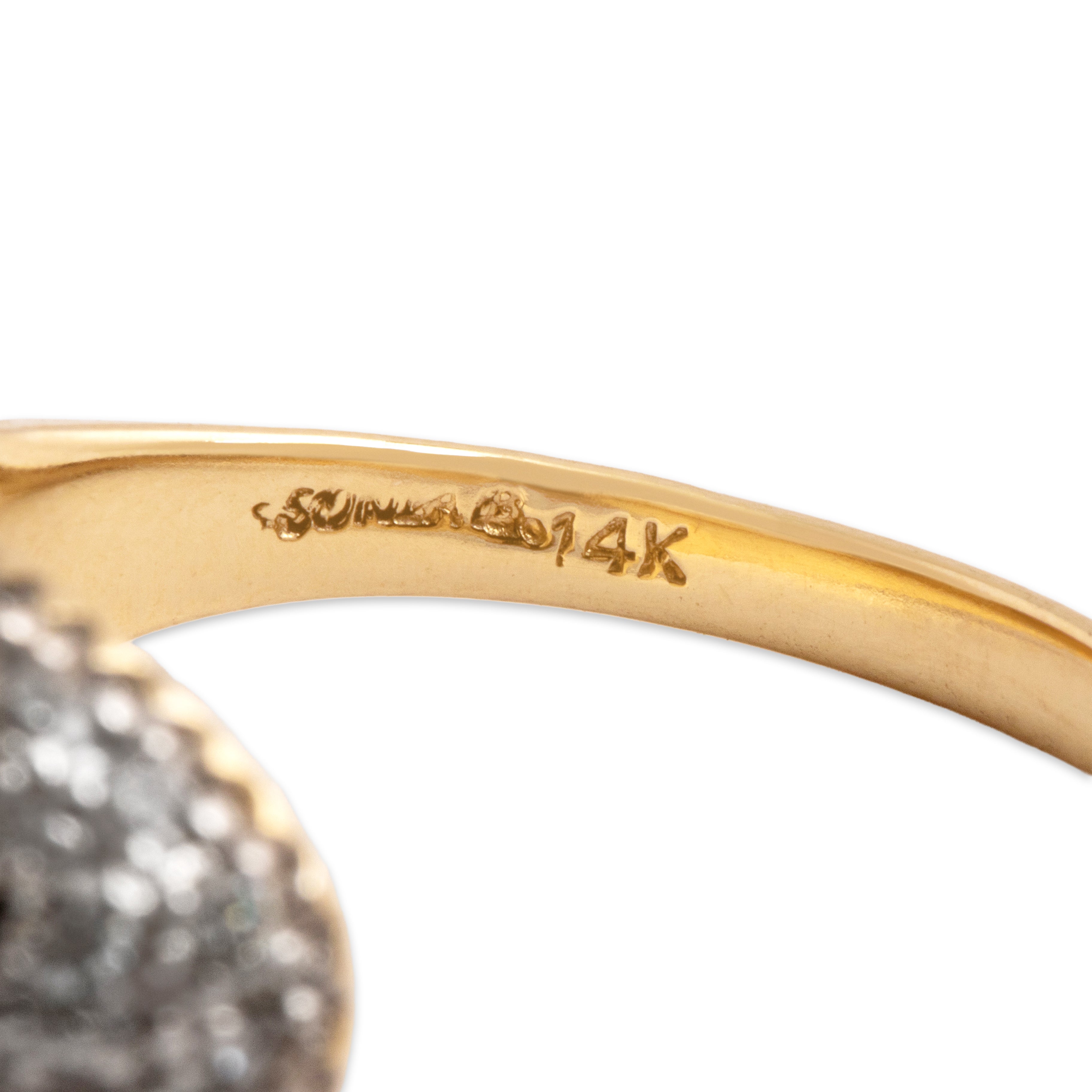 Estate 14k Yellow Gold .73cttw Diamond Open Pavã© Organic Dome Ring - Hallmark view