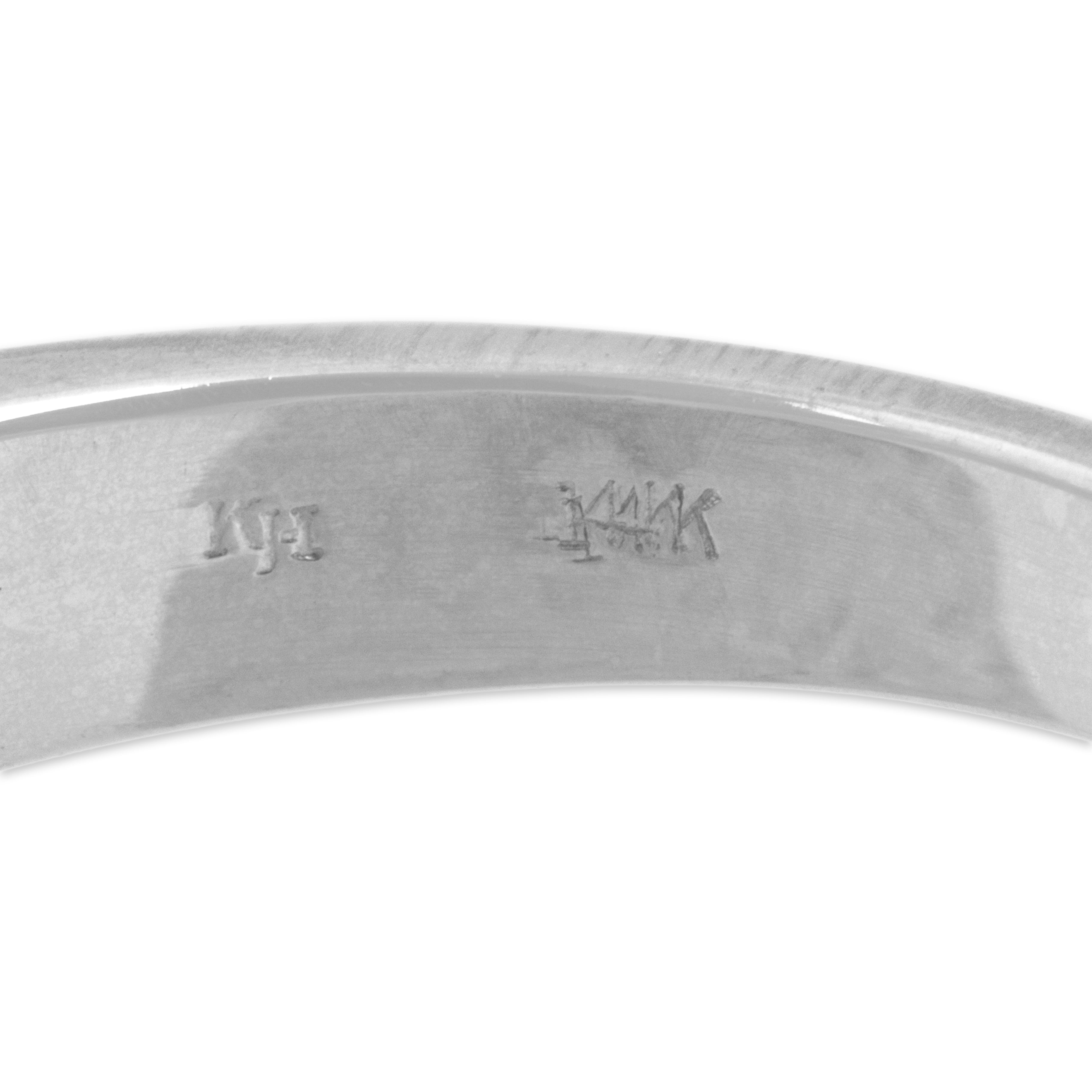 Vintage 14k White Gold Diamond Sleek Modern Channel Band Ring - Hallmark view