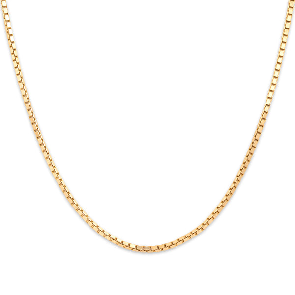 Vintage Italian 14k Yellow Gold Substantial 1.6mm Box Chain 18
