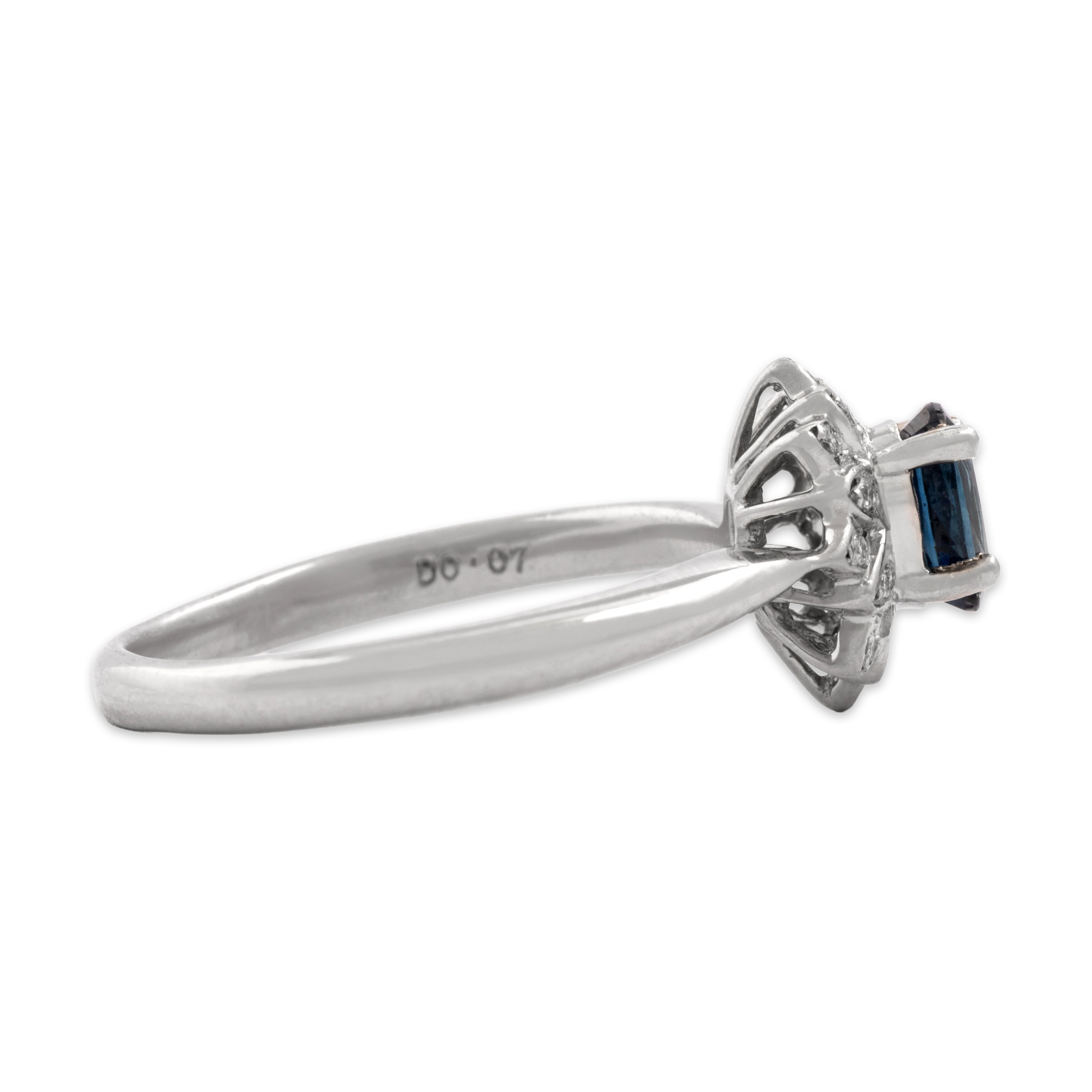Vintage Platinum [Custom Carat] Fantastic Blooming Halo Ring - Side view