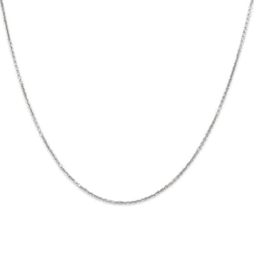 Vintage 14k White Gold Delicate Flat 1mm Cable Chain 16"