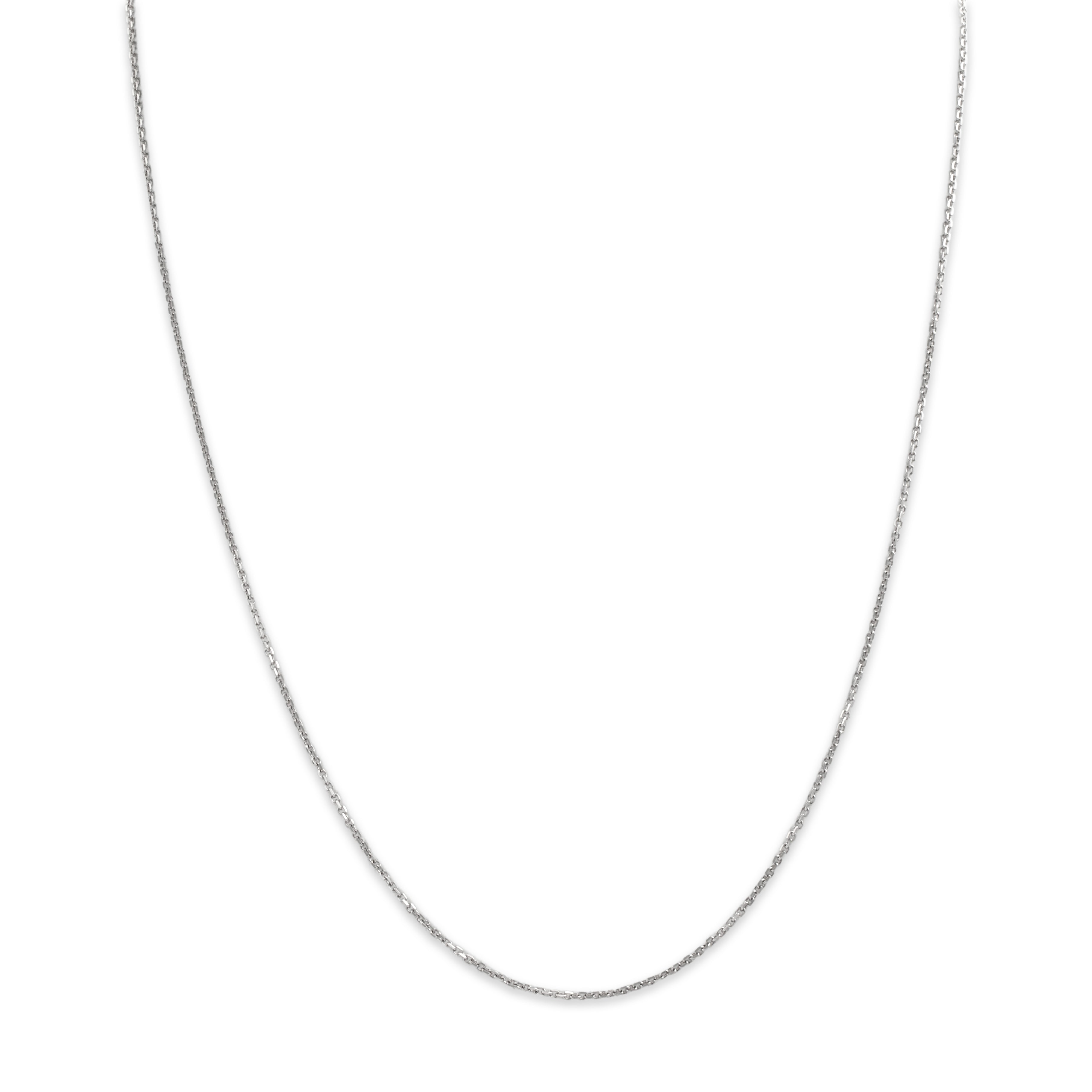 Vintage 14k White Gold Delicate Flat Cable 1mm Chain - detail view #1