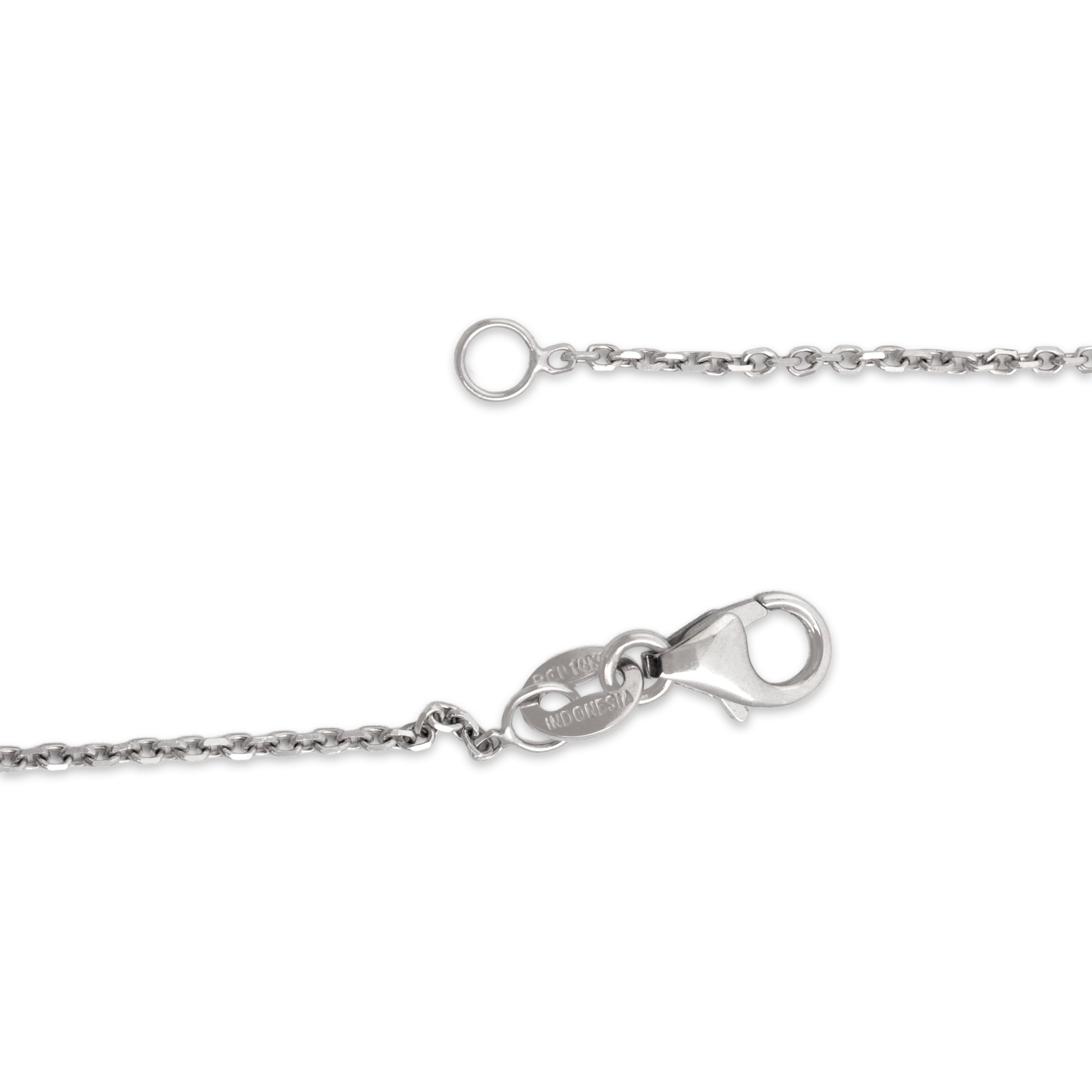Vintage 14k White Gold Delicate Flat Cable 1mm Chain - clasp view