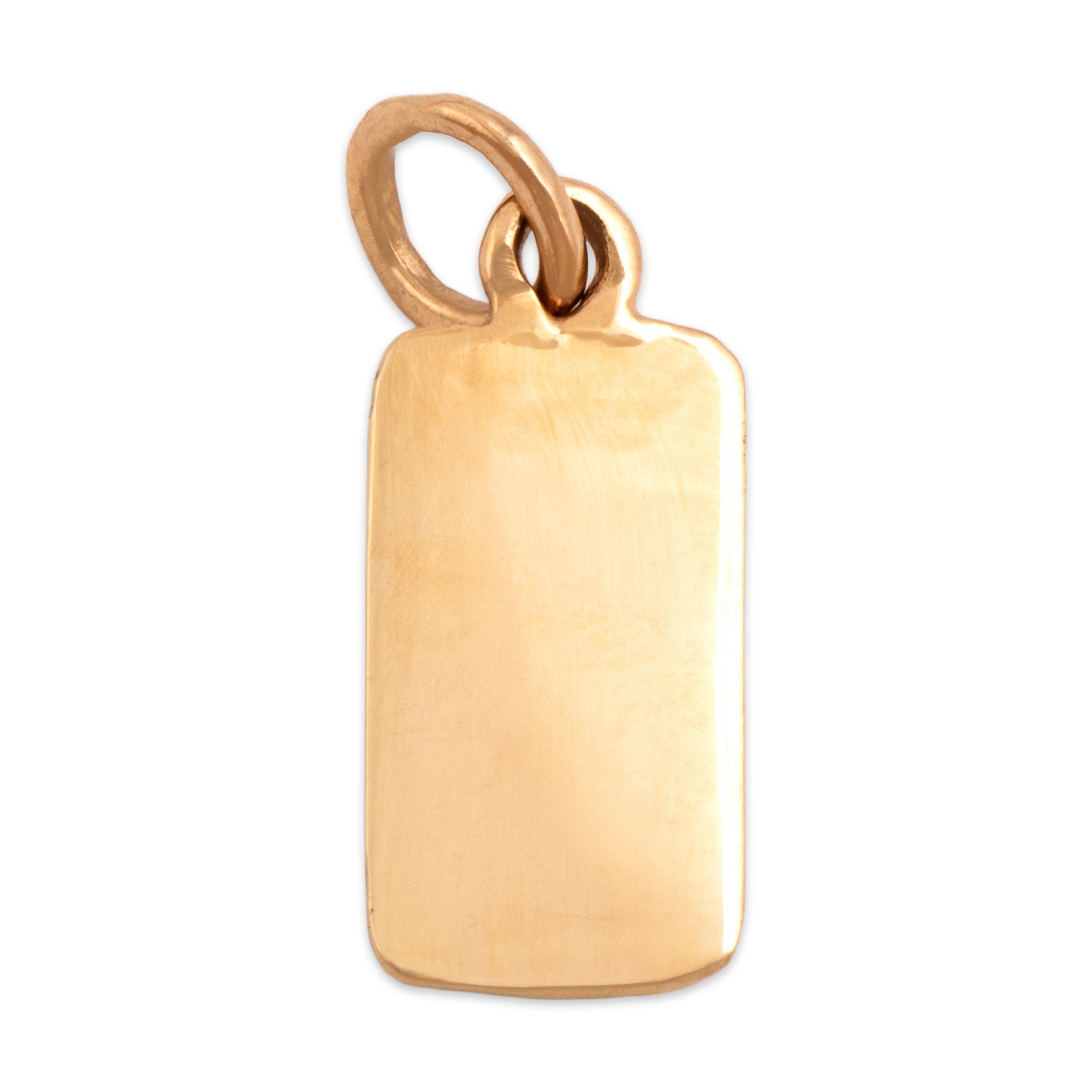 Vintage 14k Yellow Gold Opal Onyx Checkerboard Inlay Rectangle Pendant - Back view
