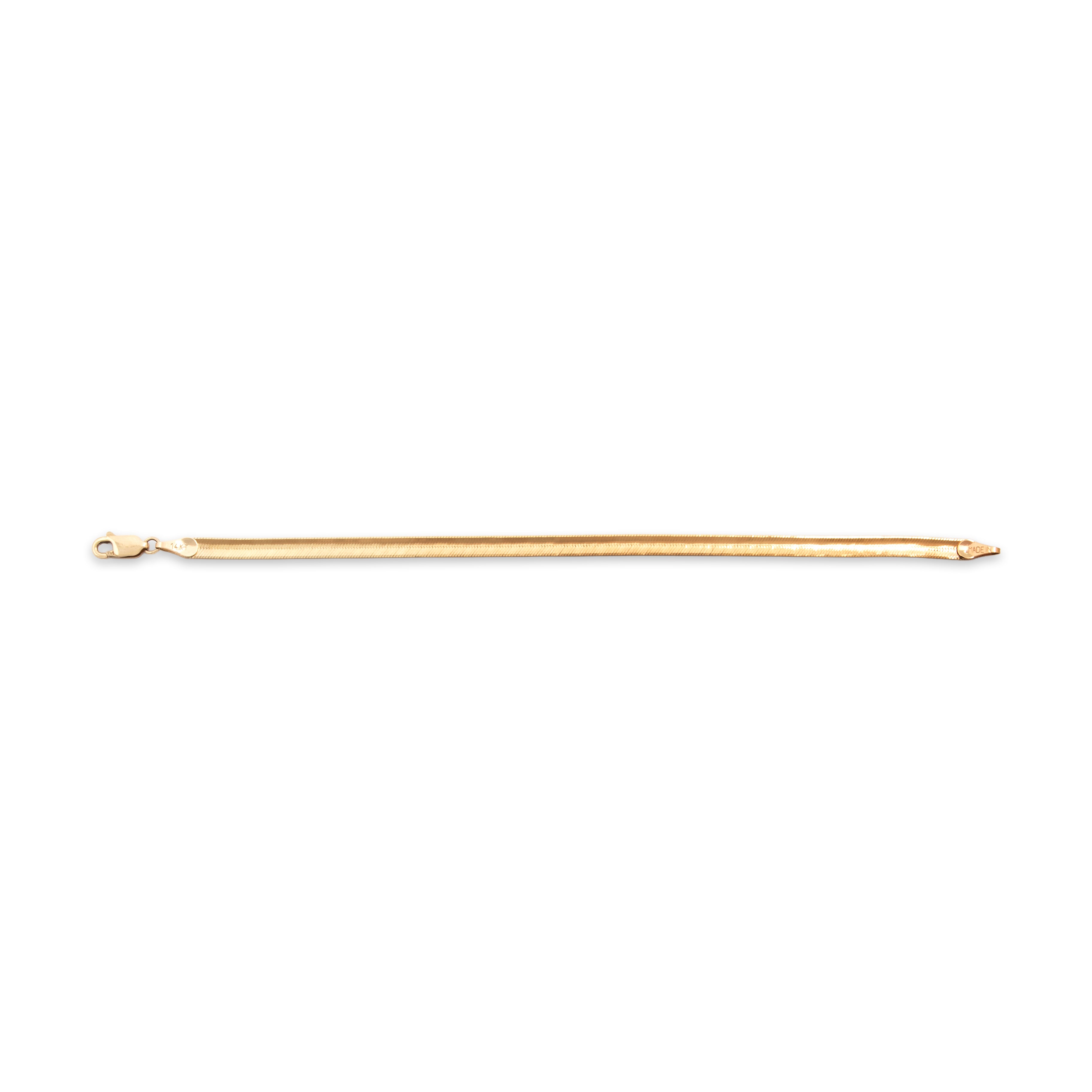 Vintage Italian 14k Yellow Gold Sparkling Sinuous Patterned Flat Link Bracelet - Back view